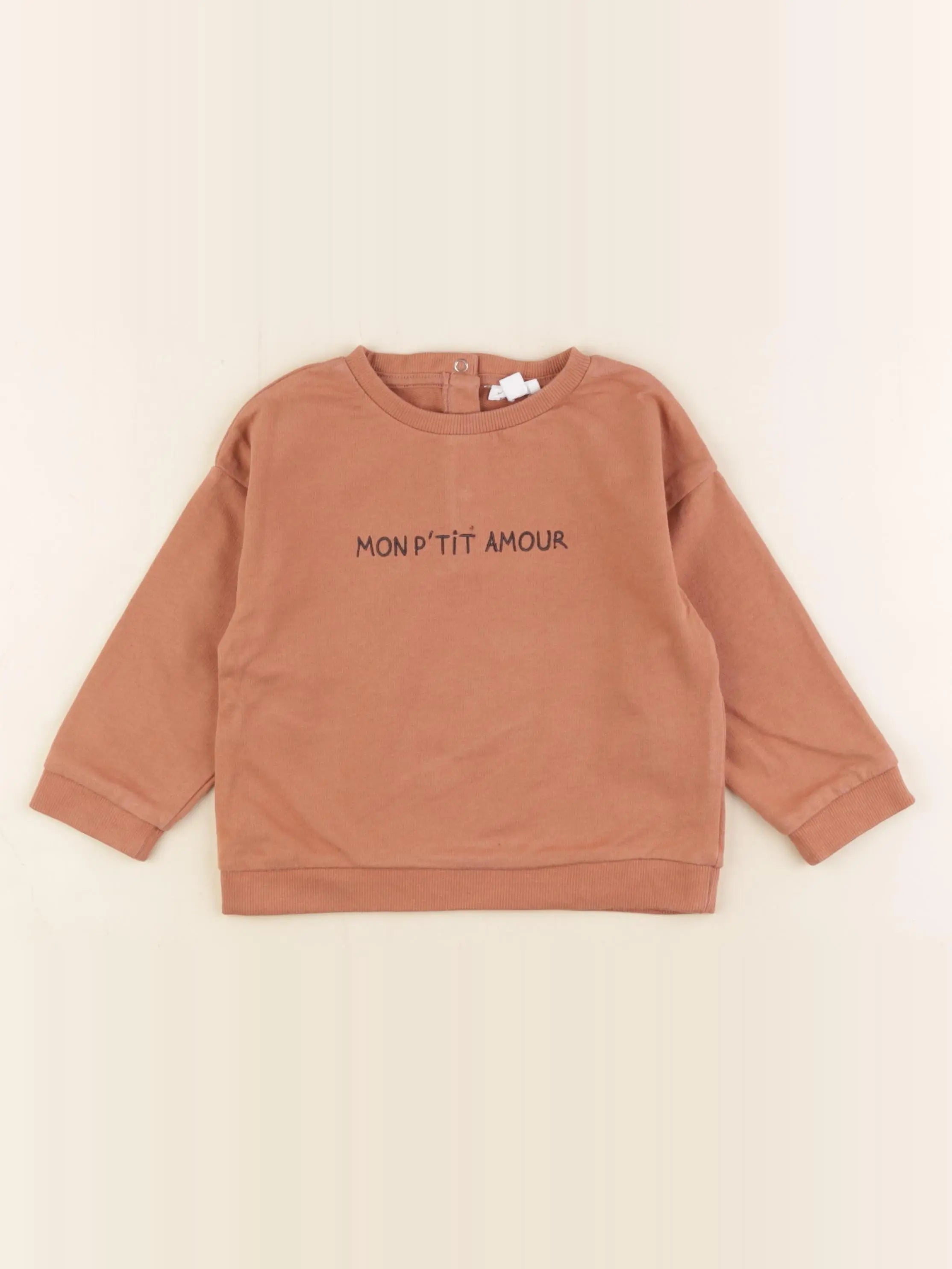 Vertbaudet - sweat marron - 24 mois