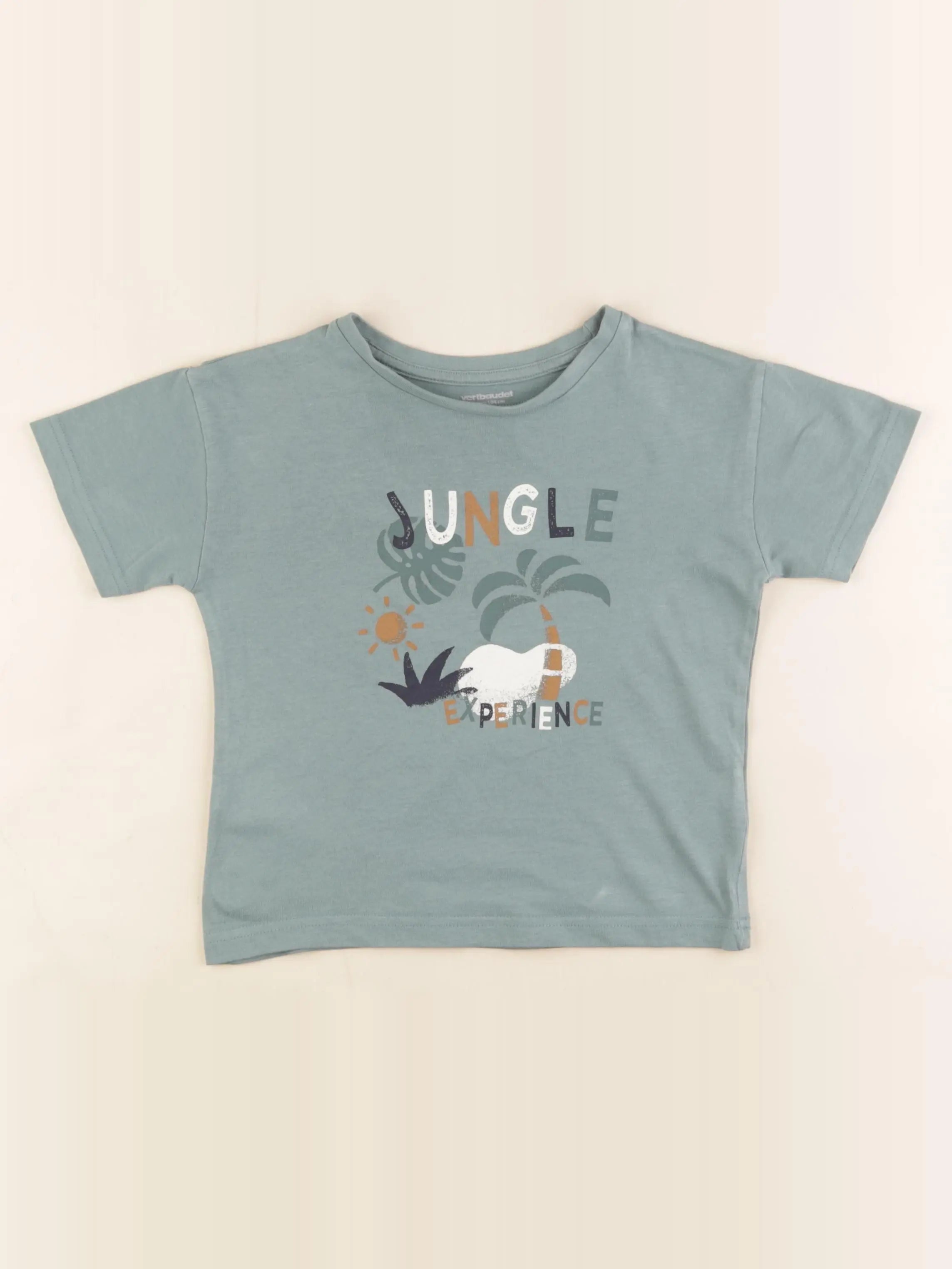 Vertbaudet - tee-shirt vert - 4 ans