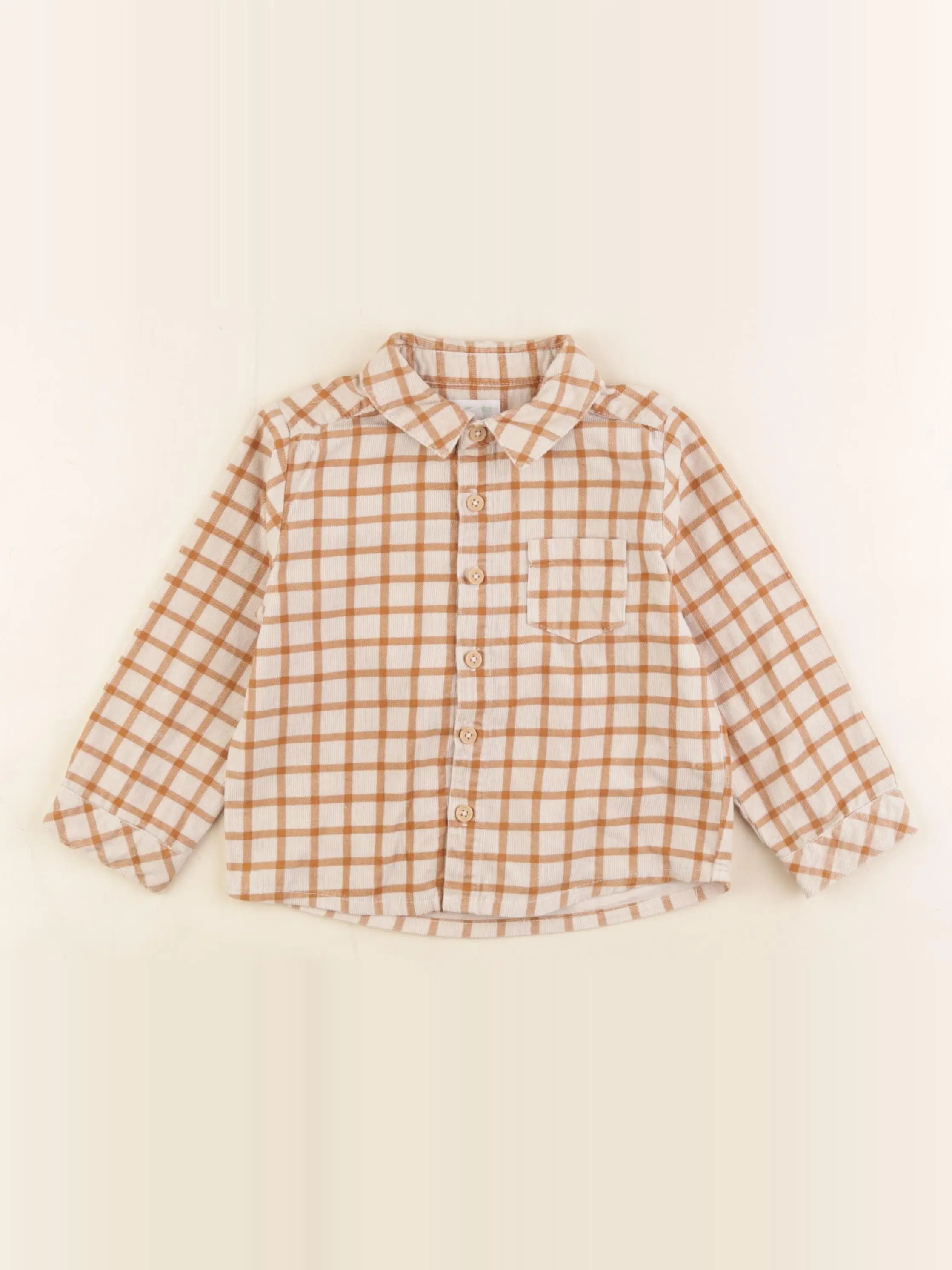 Vertbaudet - chemise marron - 24 mois