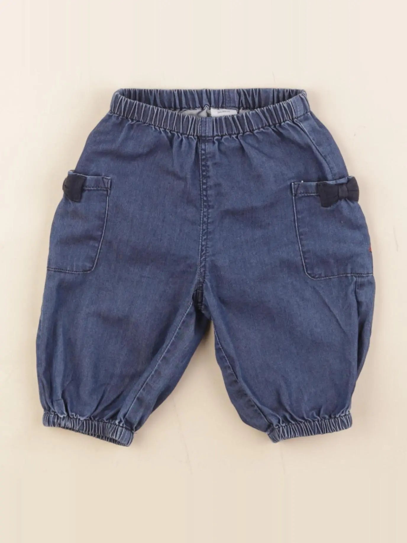 Petit Bateau - pantalon bleu - 3 mois