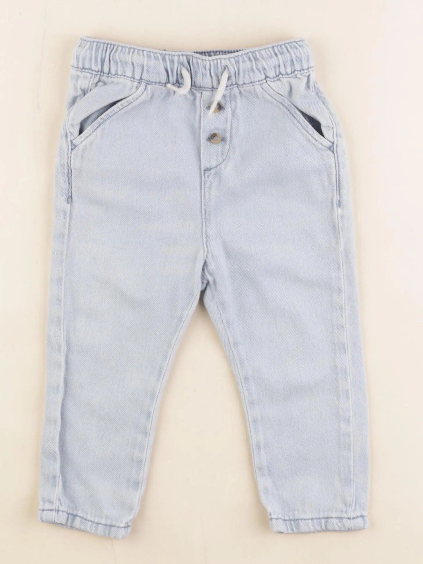 Vertbaudet - pantalon bleu - 12 mois