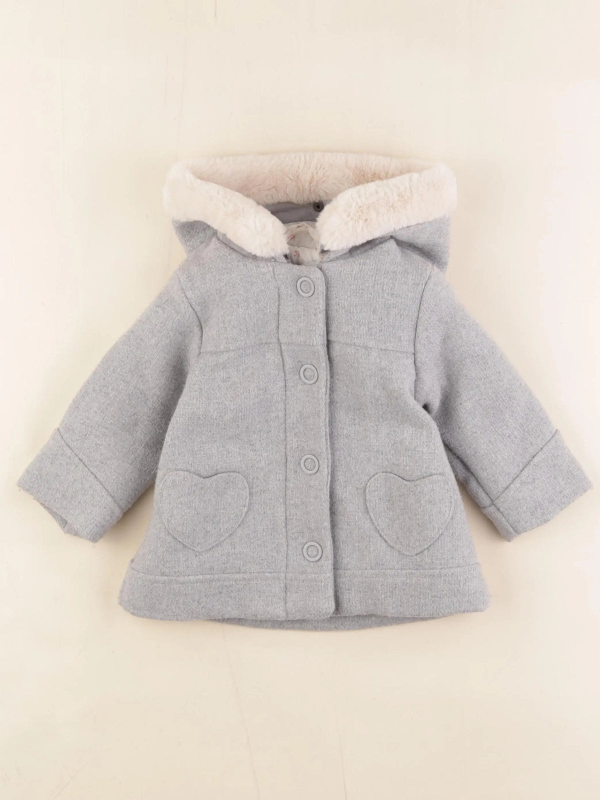 Vertbaudet - manteau gris - 9 mois