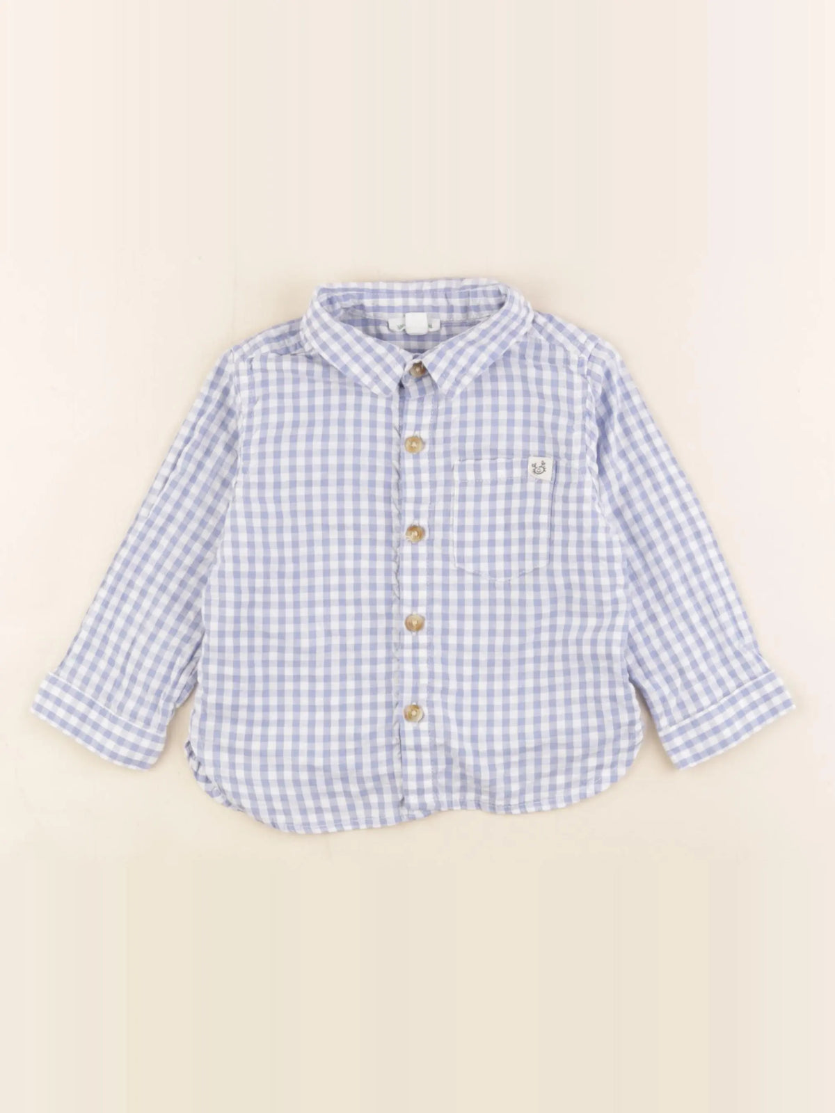 Vertbaudet - chemise bleu - 12 mois