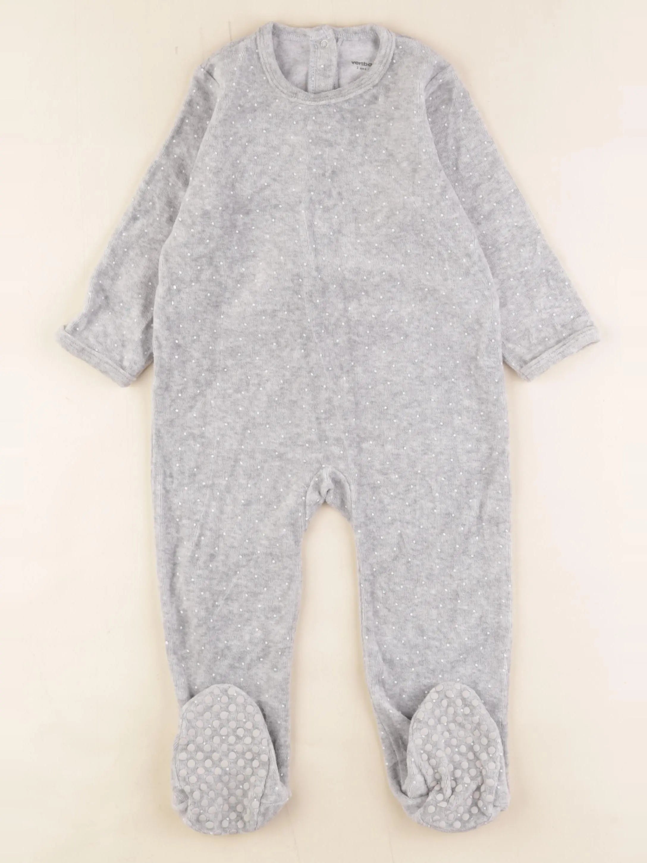 Vertbaudet - pyjama velours gris - 2 ans