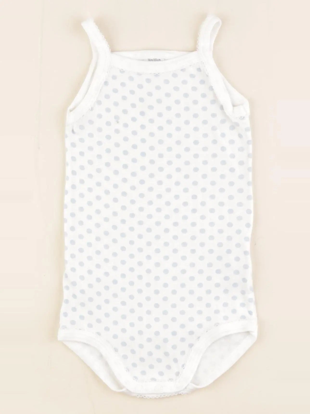 Petit Bateau - body blanc, bleu - 18 mois
