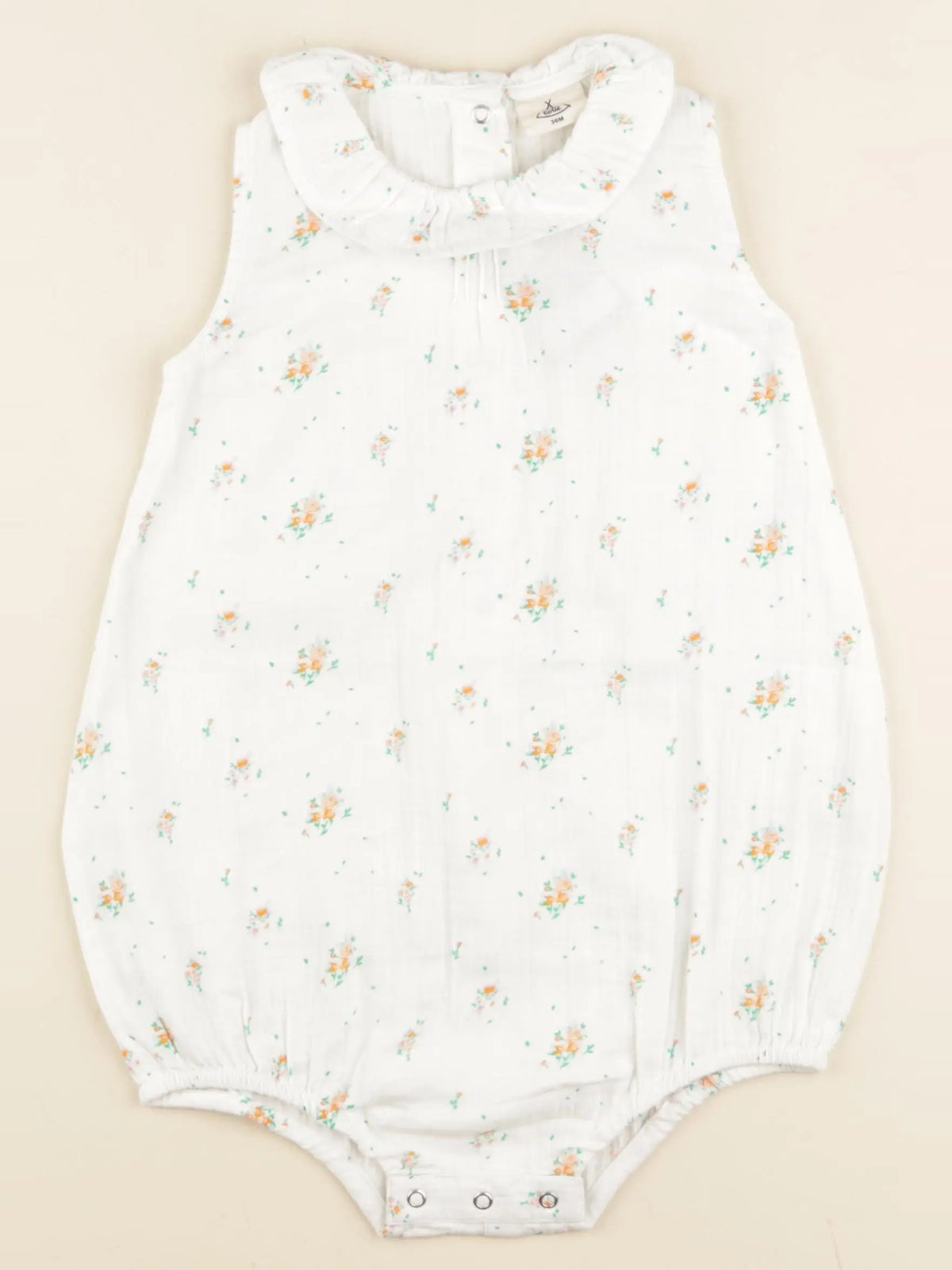 Combinaison AUGUSTINE, fleur orange blanc