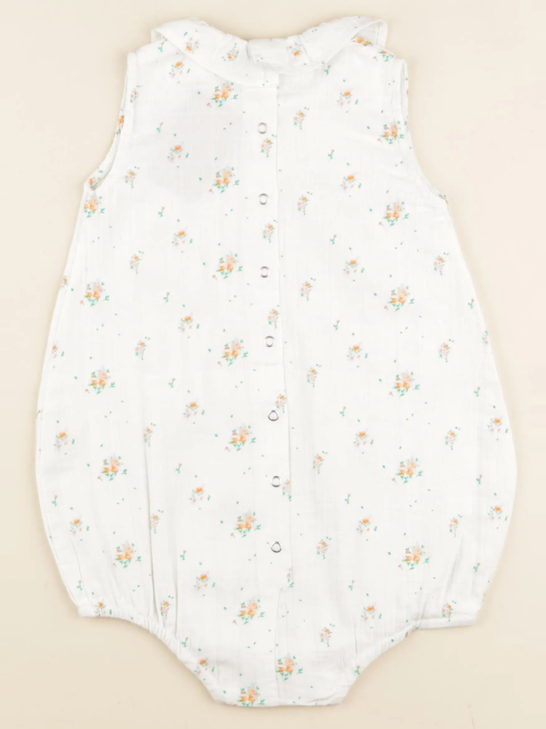 Combinaison AUGUSTINE, fleur orange blanc