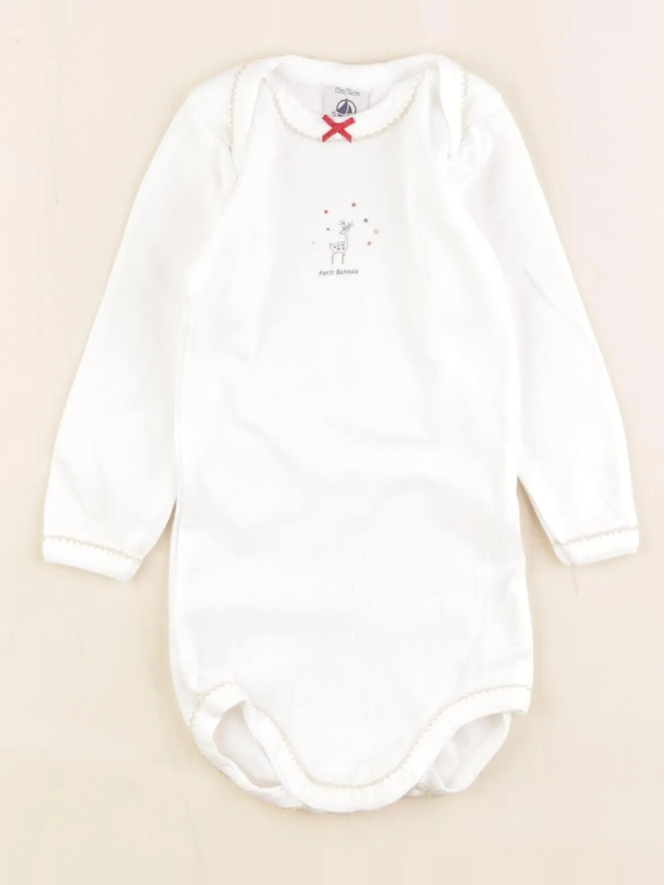 Petit Bateau - body blanc - 12 mois