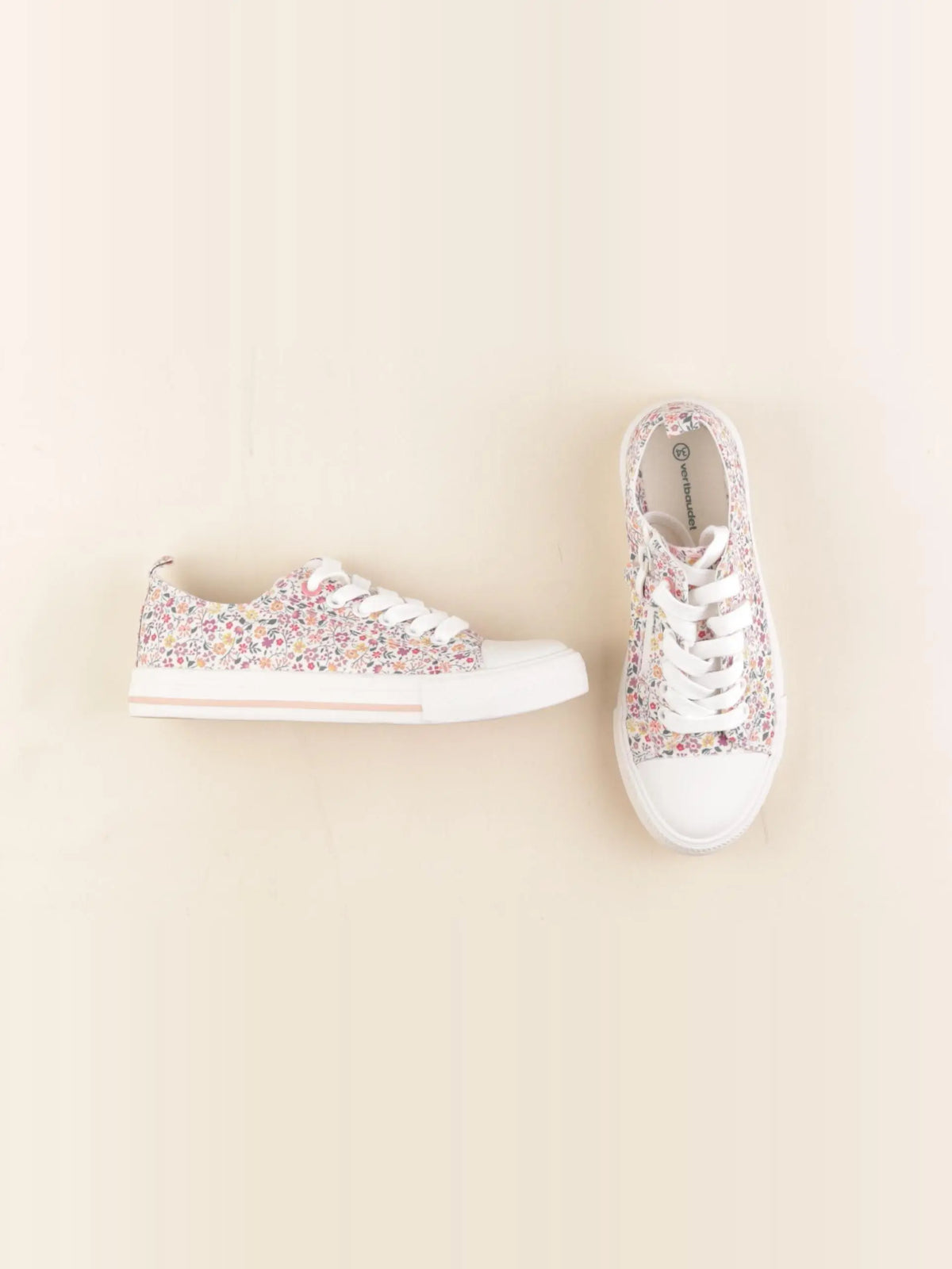 Vertbaudet - tennis à scratch/ lacets multicolore - pointure 34