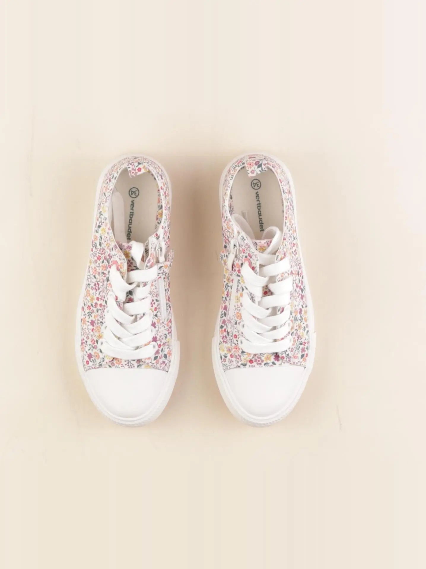 Vertbaudet - tennis à scratch/ lacets multicolore - pointure 34