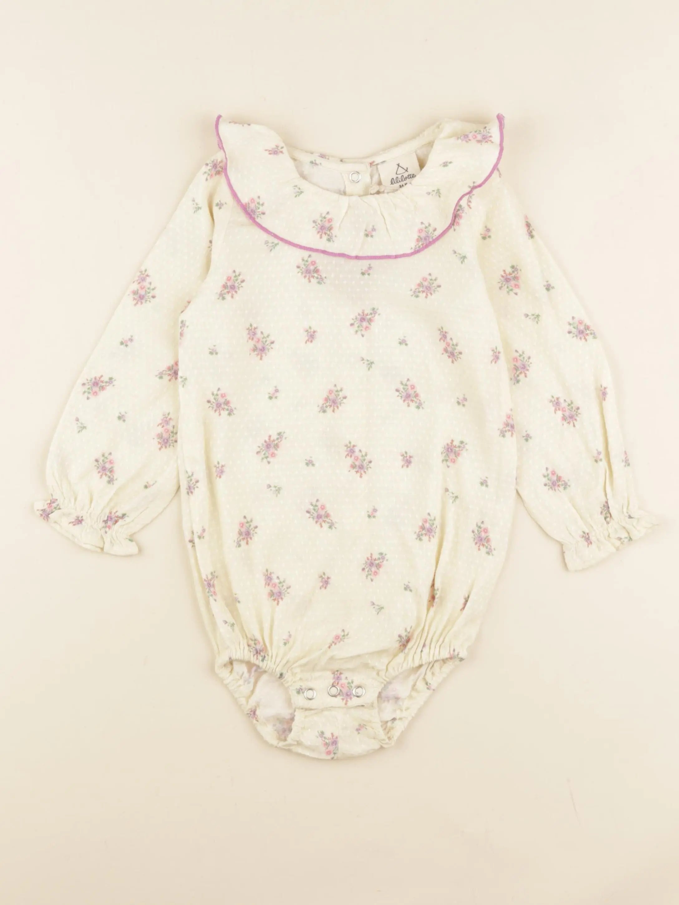 Combinaison CASTILLE imprimés bouquets beige