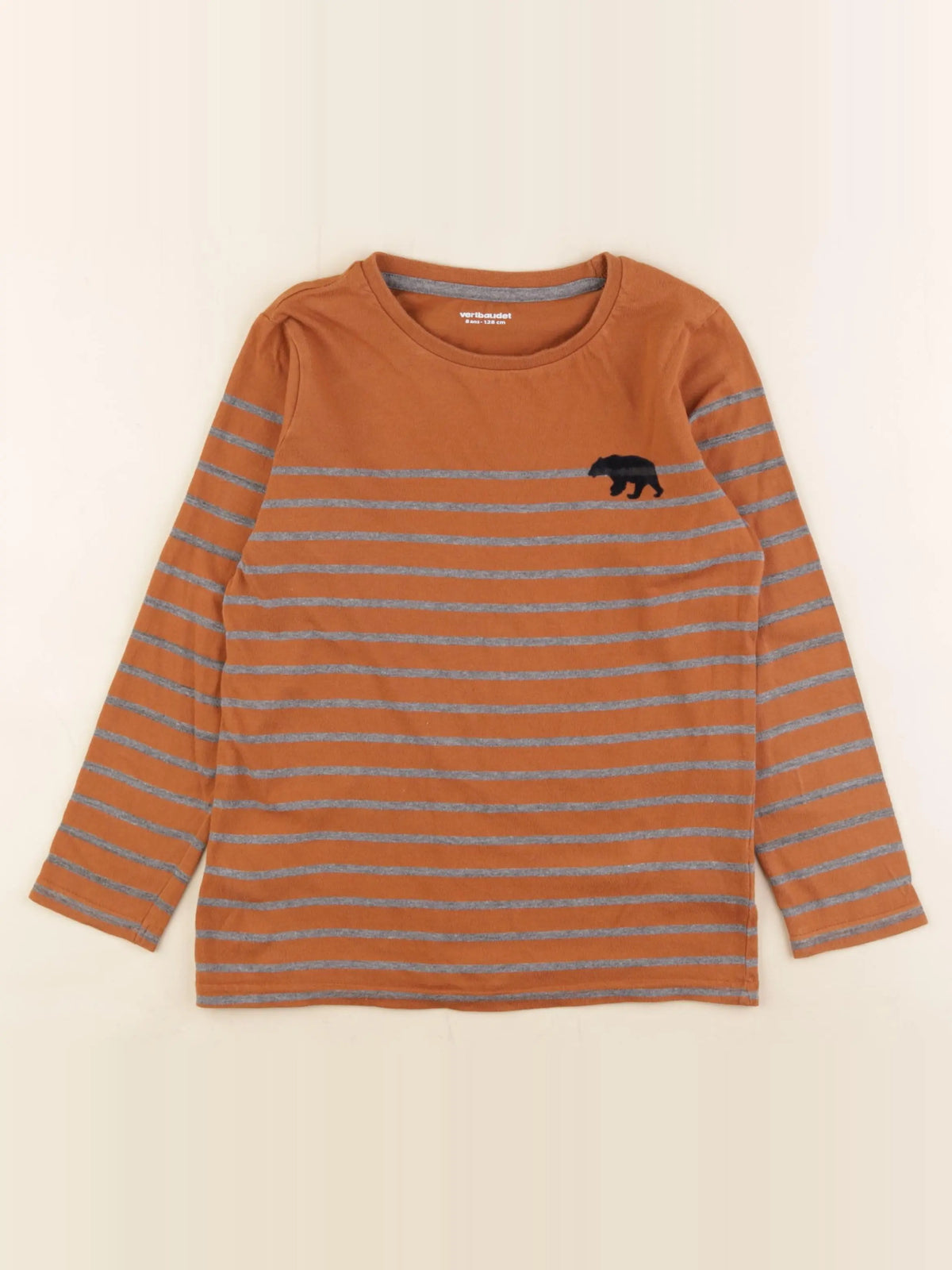 Vertbaudet - tee-shirt marron - 8 ans