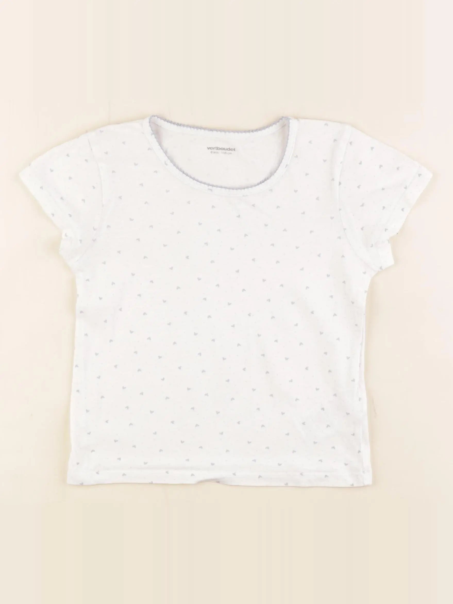 Vertbaudet - maillot de corps blanc, bleu - 6 ans