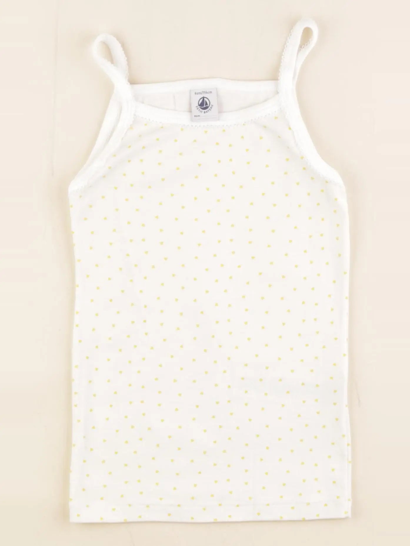 Petit Bateau - maillot de corps blanc, jaune - 6 ans