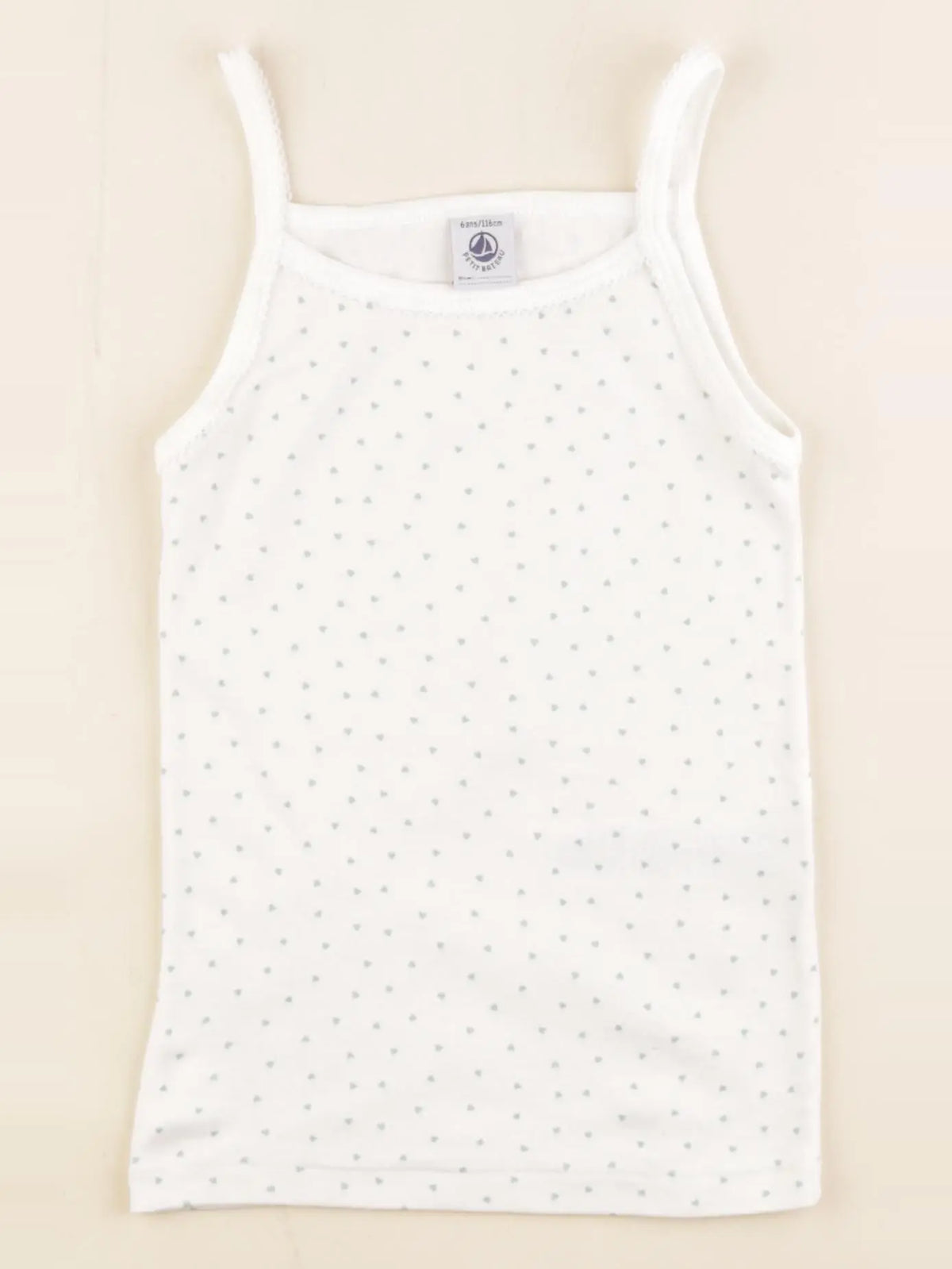 Petit Bateau - maillot de corps blanc, vert - 6 ans