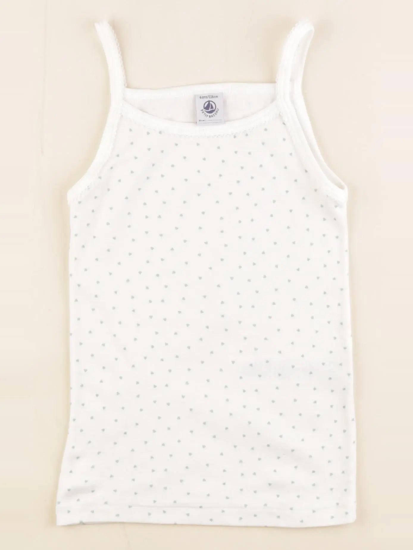 Petit Bateau - maillot de corps blanc, vert - 6 ans