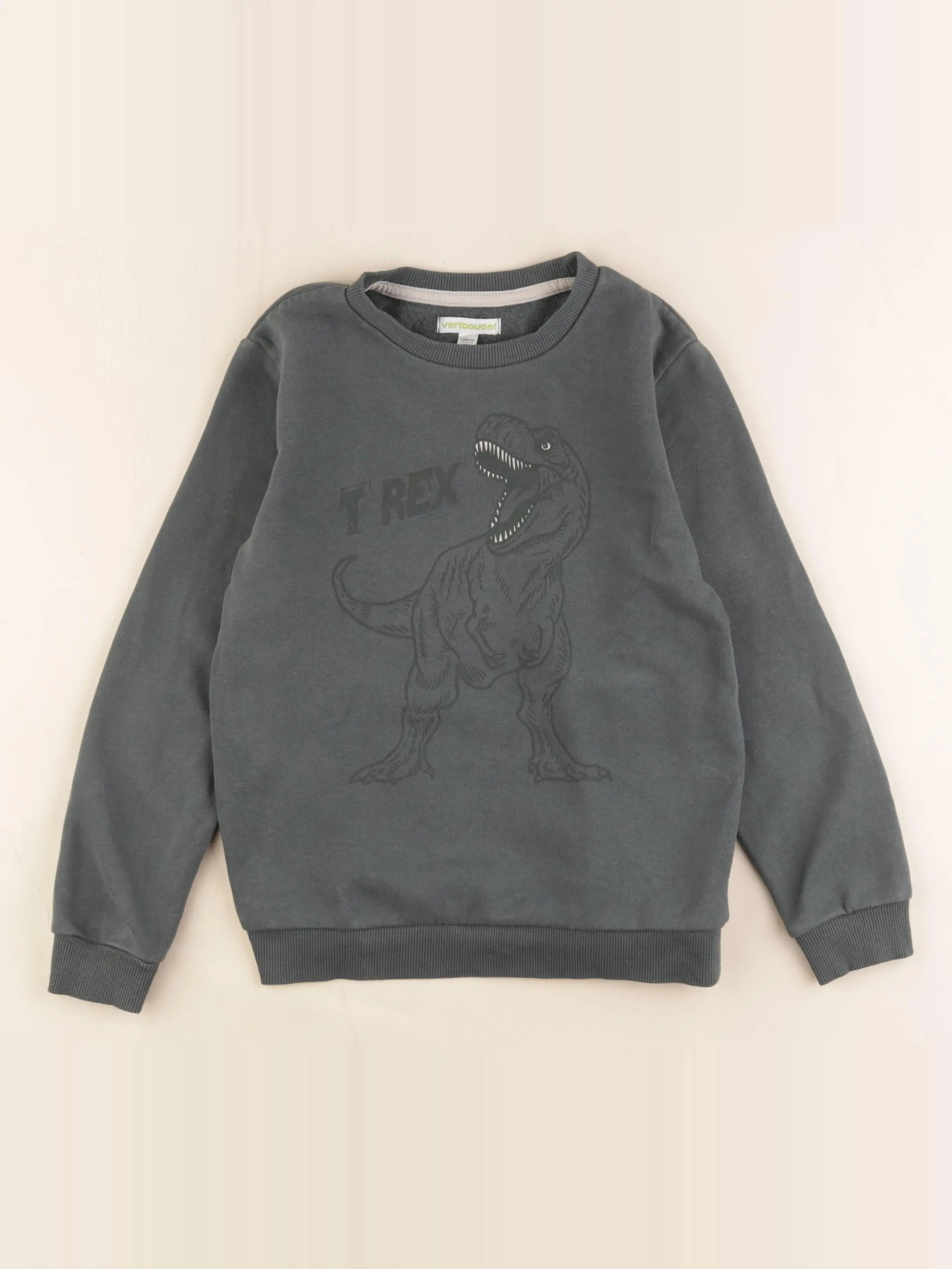 Vertbaudet - sweat vert - 8 ans