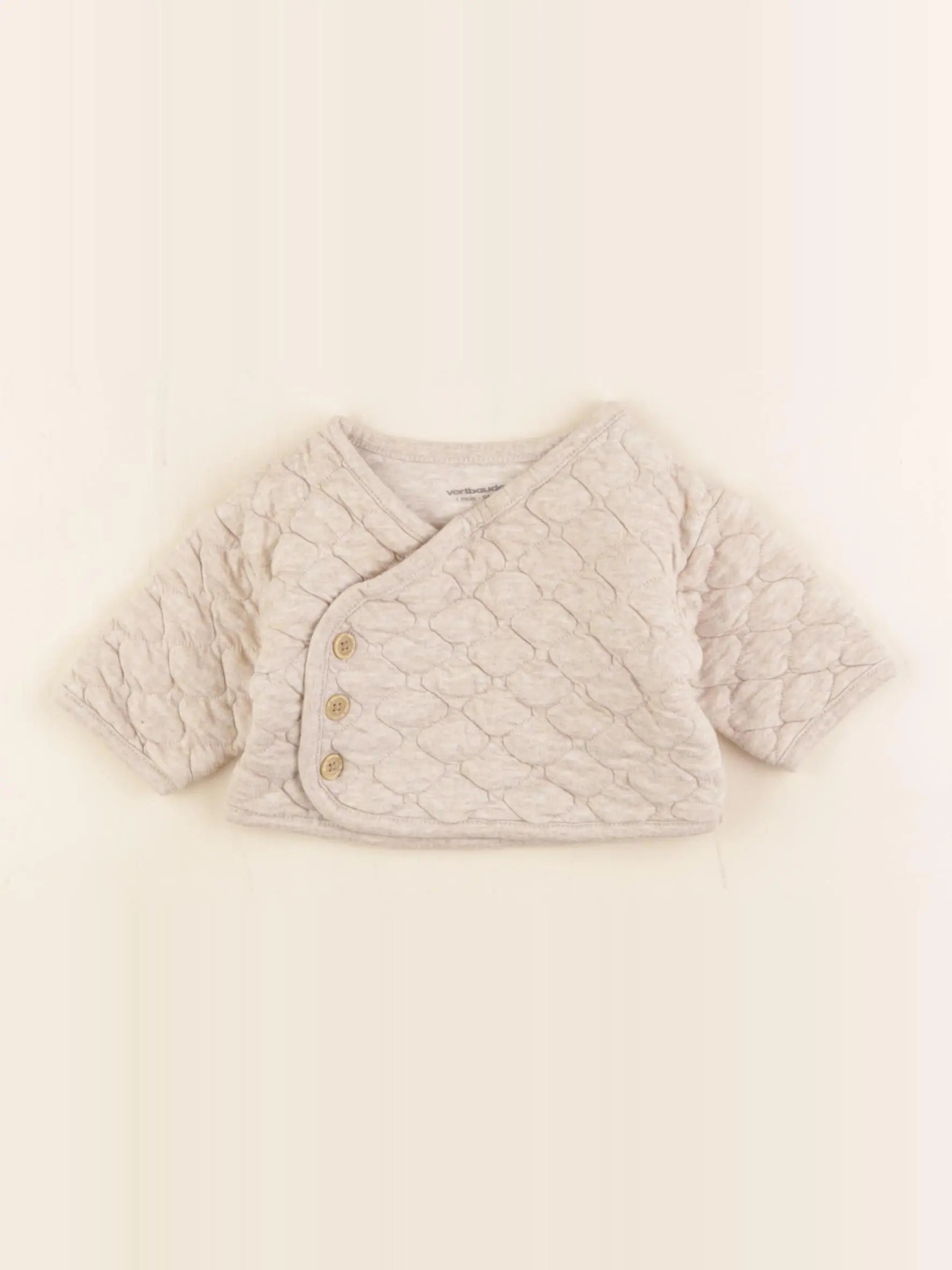 Vertbaudet - sweat beige - 1 mois