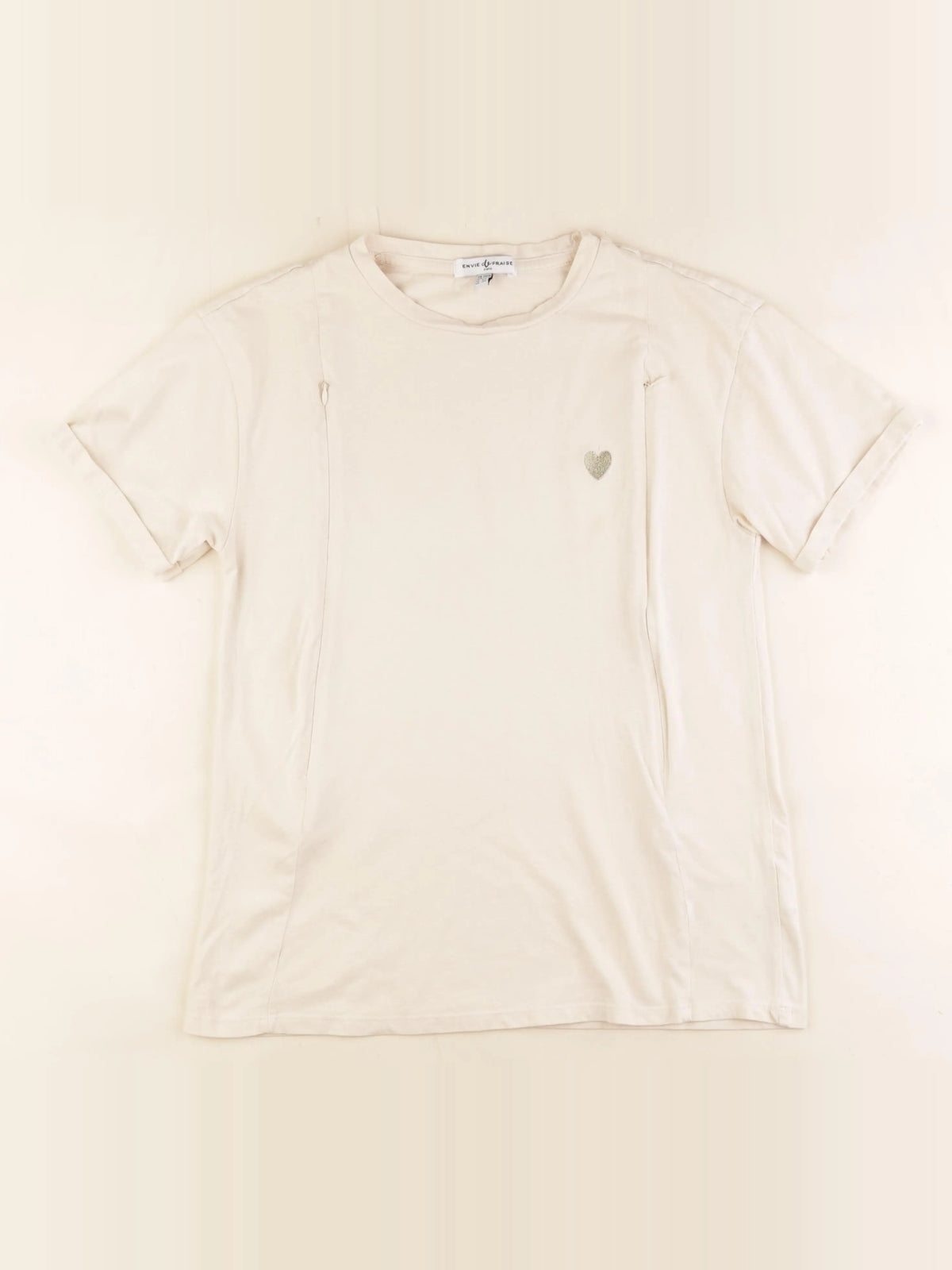 Envie de fraise - tee-shirt grossesse, allaitement beige - 34 à 36