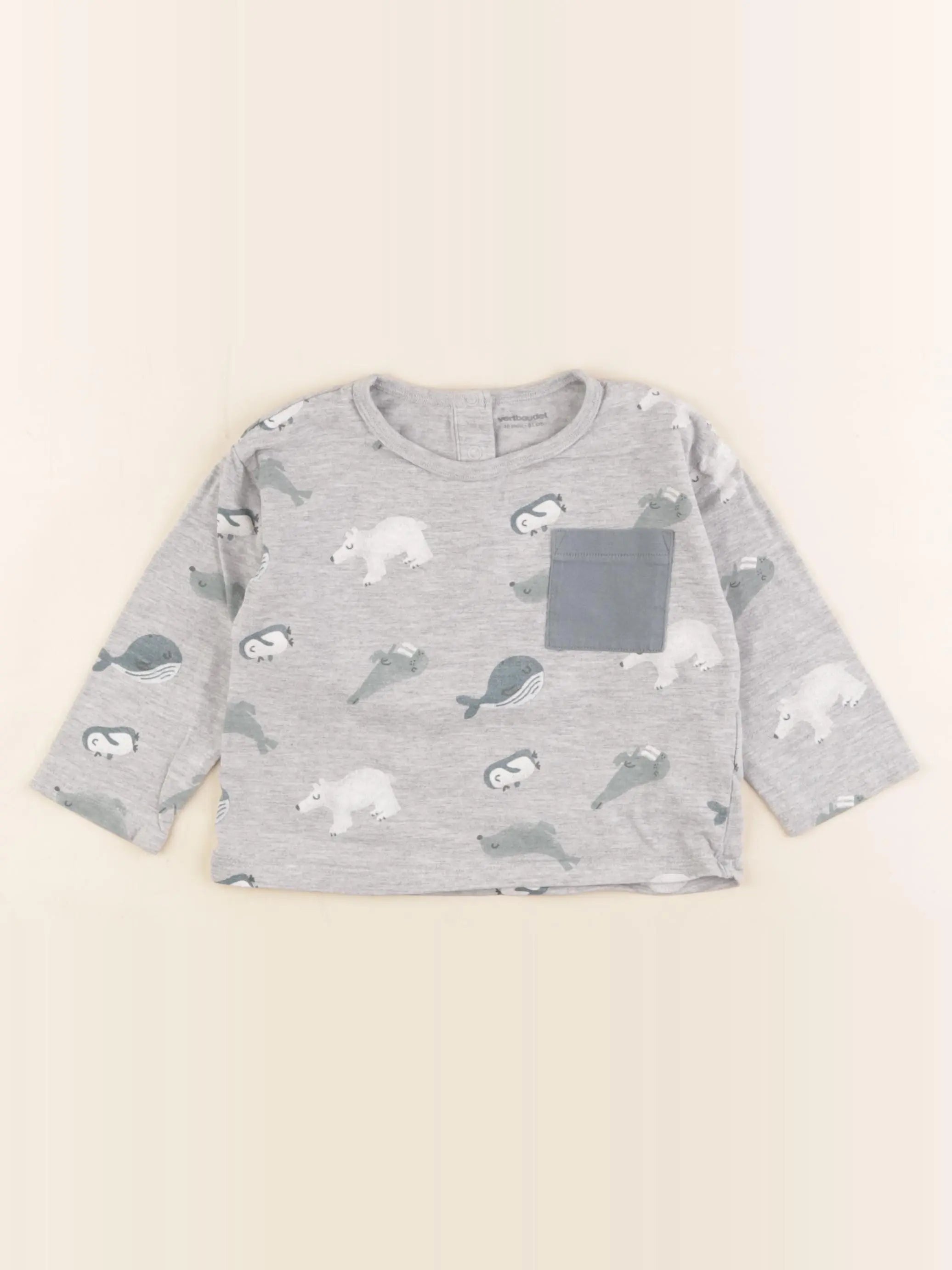 Vertbaudet - tee-shirt gris - 18 mois
