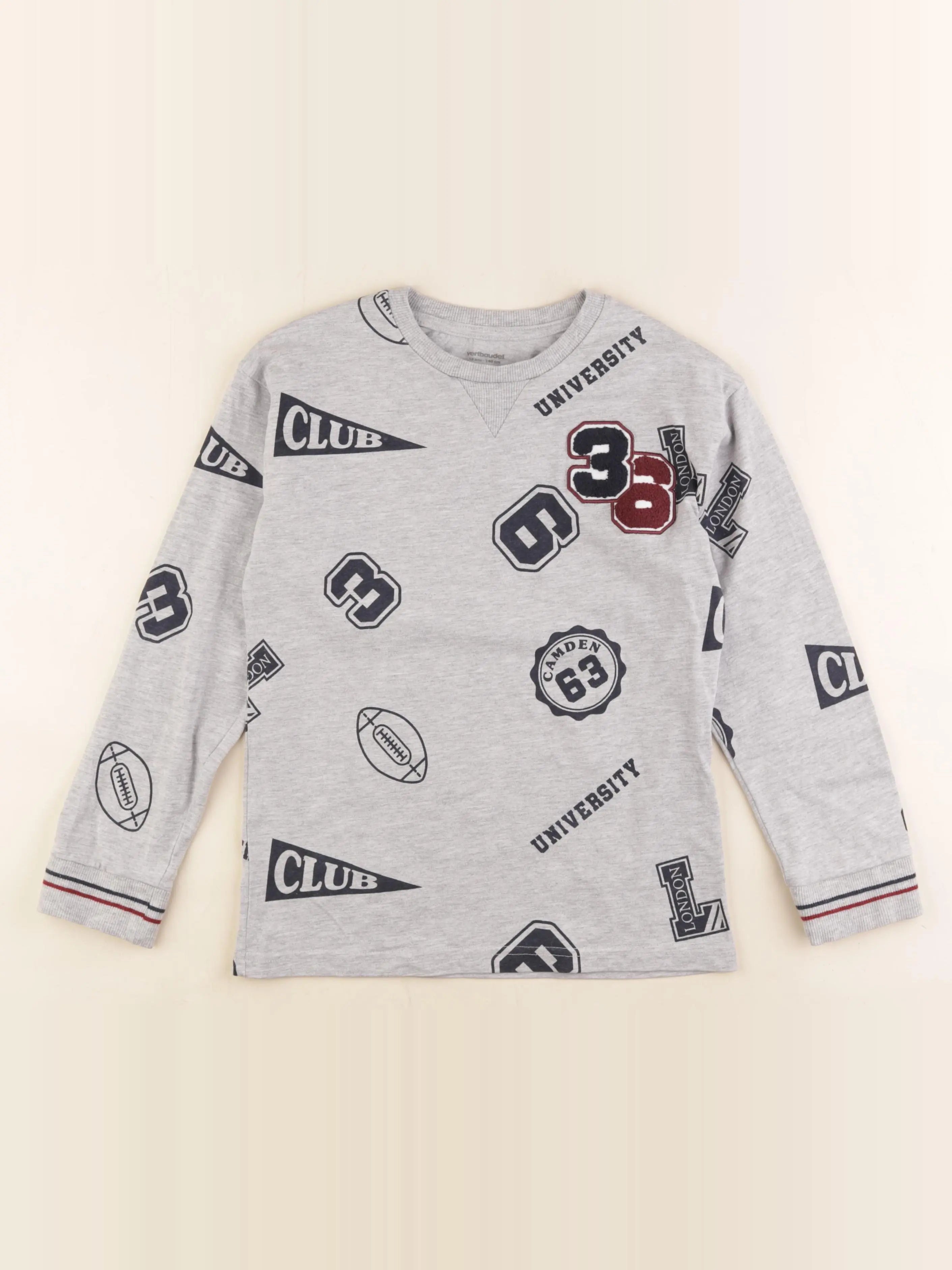 Vertbaudet - tee-shirt gris - 10 ans