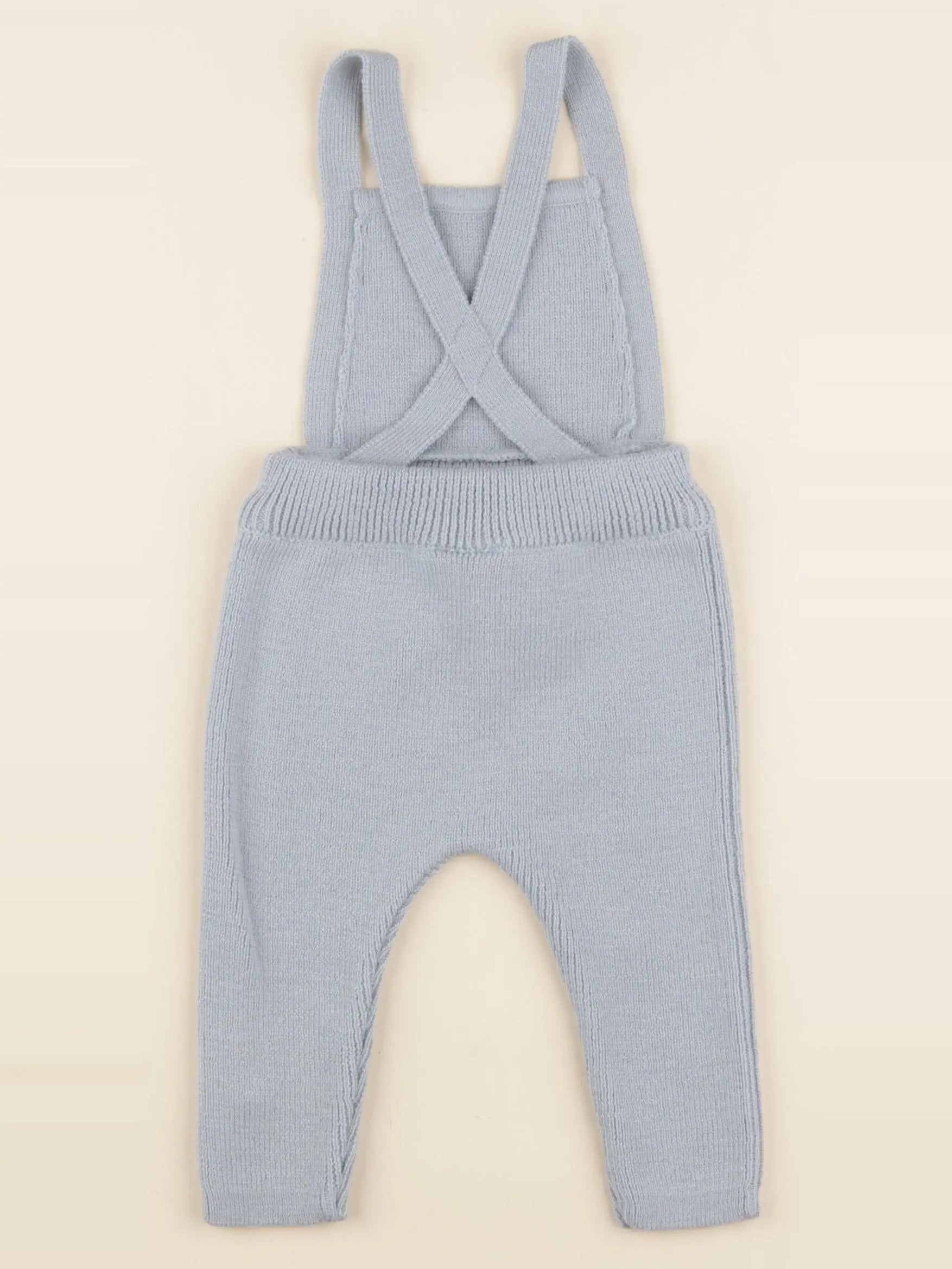 Salopette GABIN tricot bleu, laine