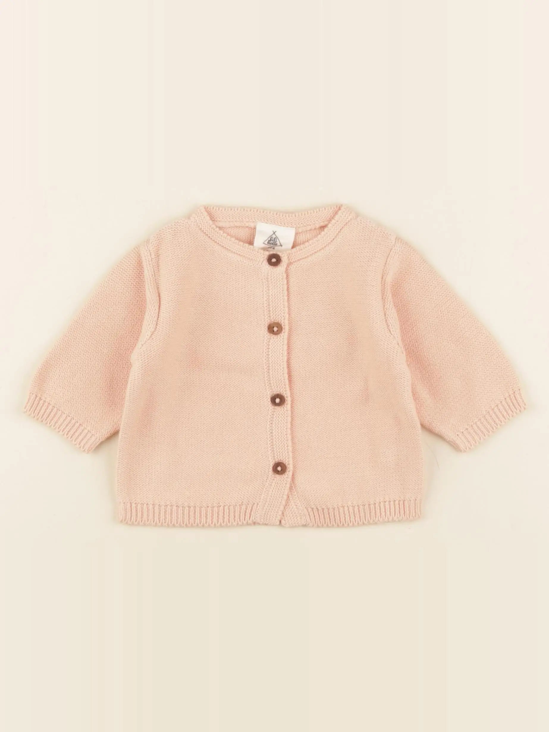 Gilet VICTOIRE abricot- 6/9 mois