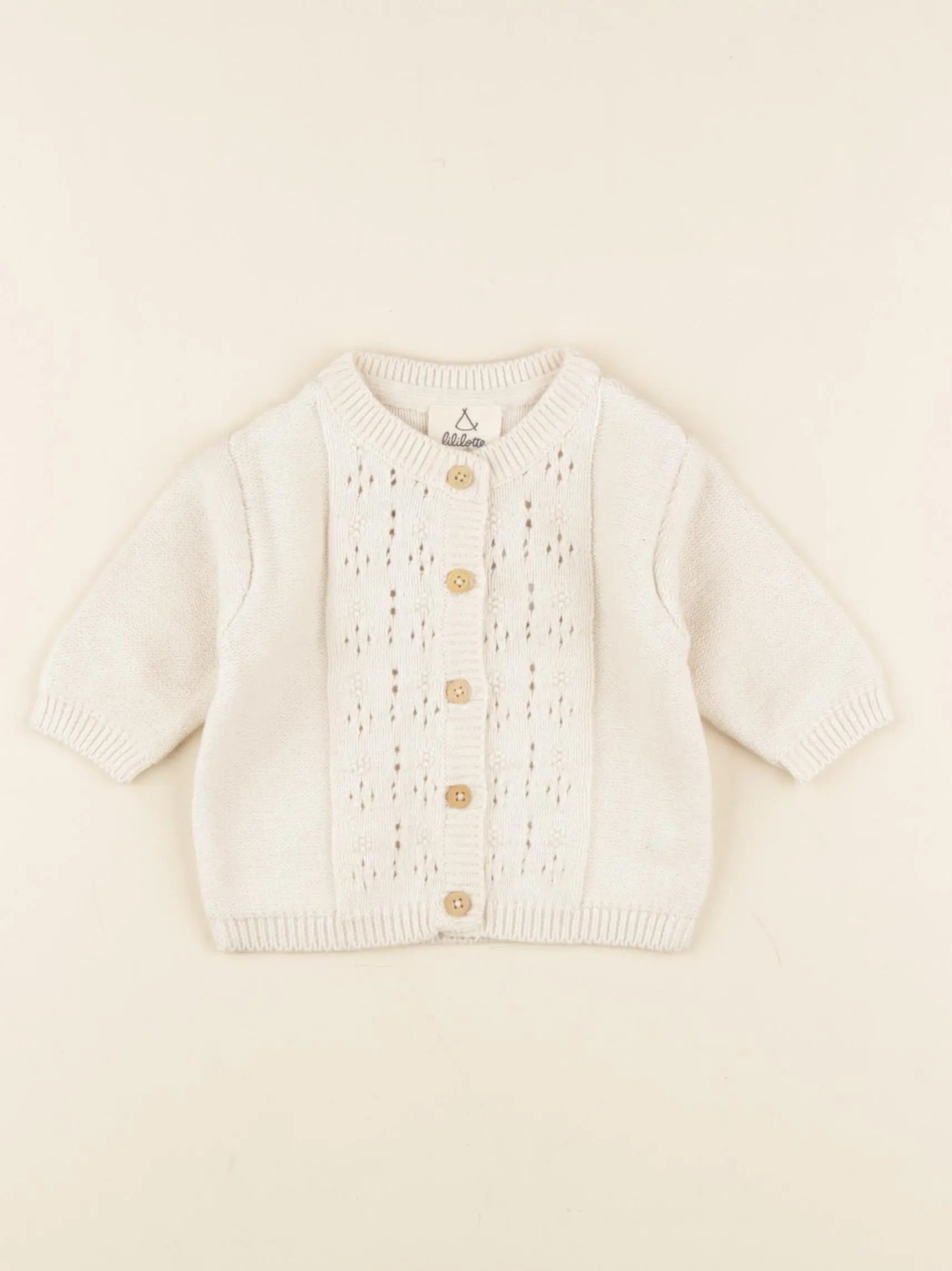 Gilet VICTOIRE tricot blanc cassé