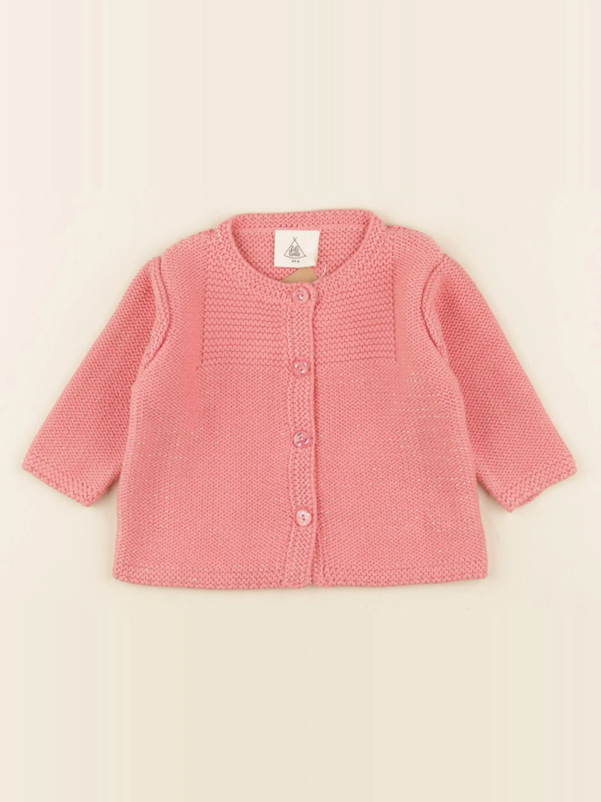 Gilet VICTOIRE peony lurex- 6/9 mois