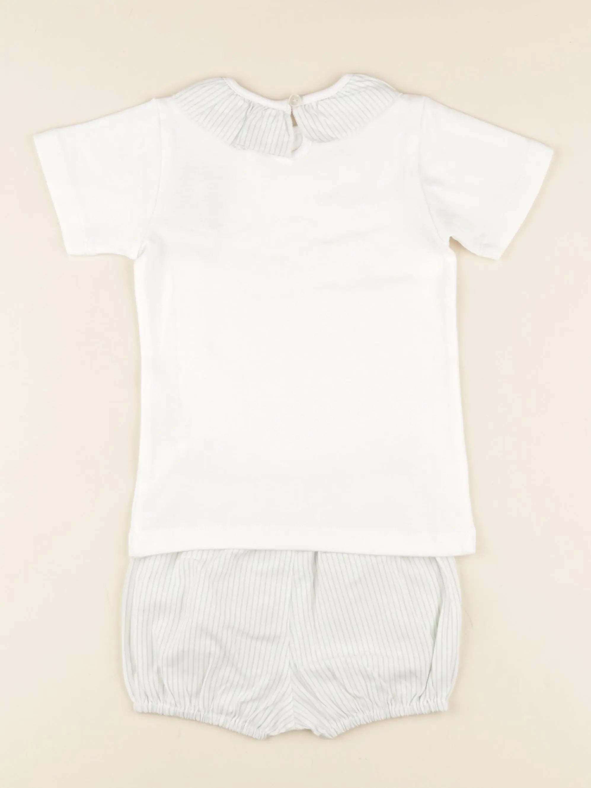 Pyjama MADELEINE coton blanc, vert