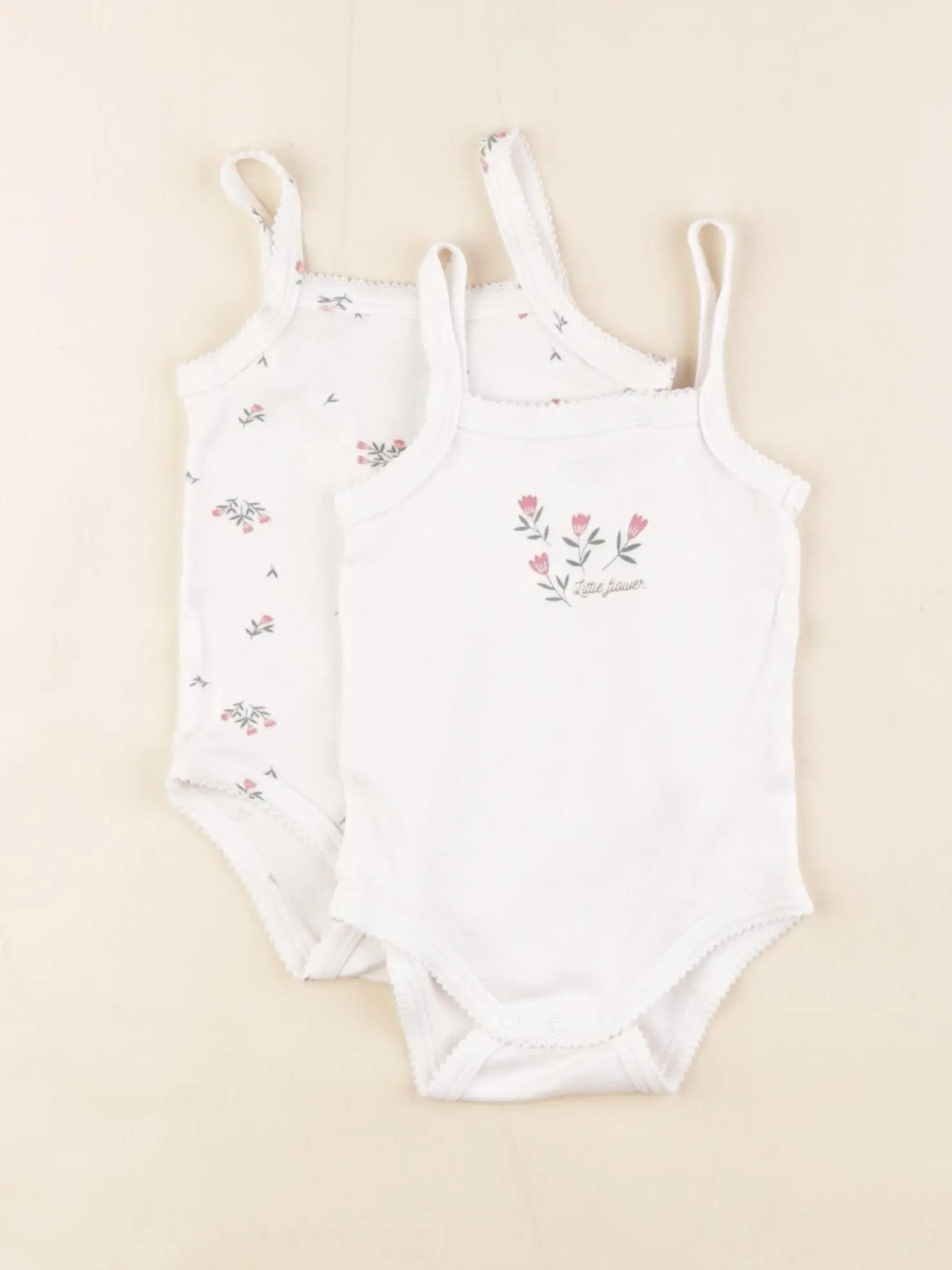 Vertbaudet - lot de 2 bodies en coton blanc - 6 mois