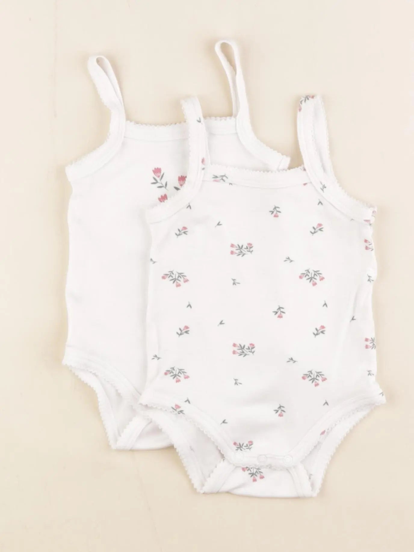 Vertbaudet - lot de 2 bodies en coton blanc - 6 mois