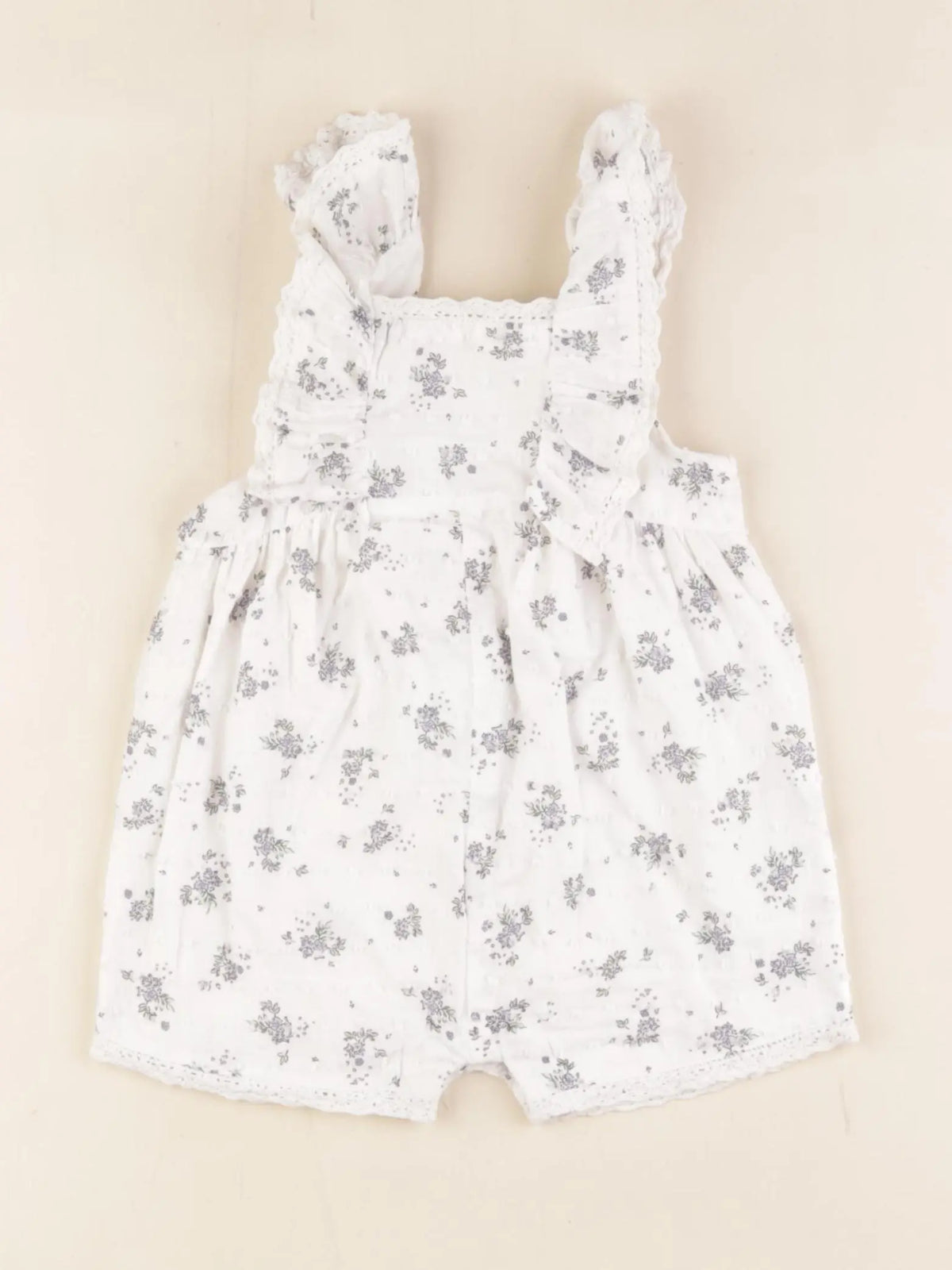 Vertbaudet - combinaison blanc, violet - 9 mois