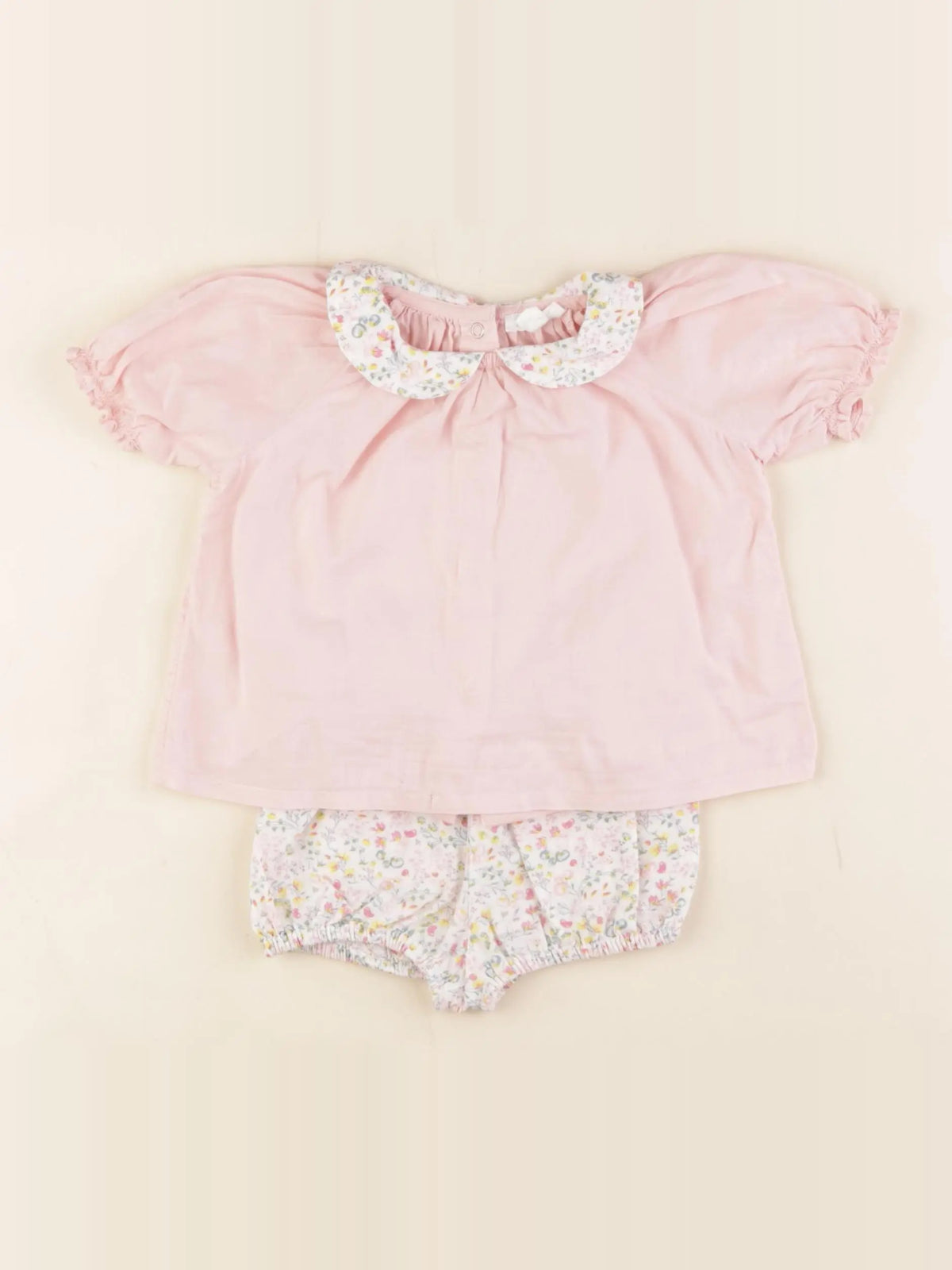 Vertbaudet - ensemble rose - 6 mois