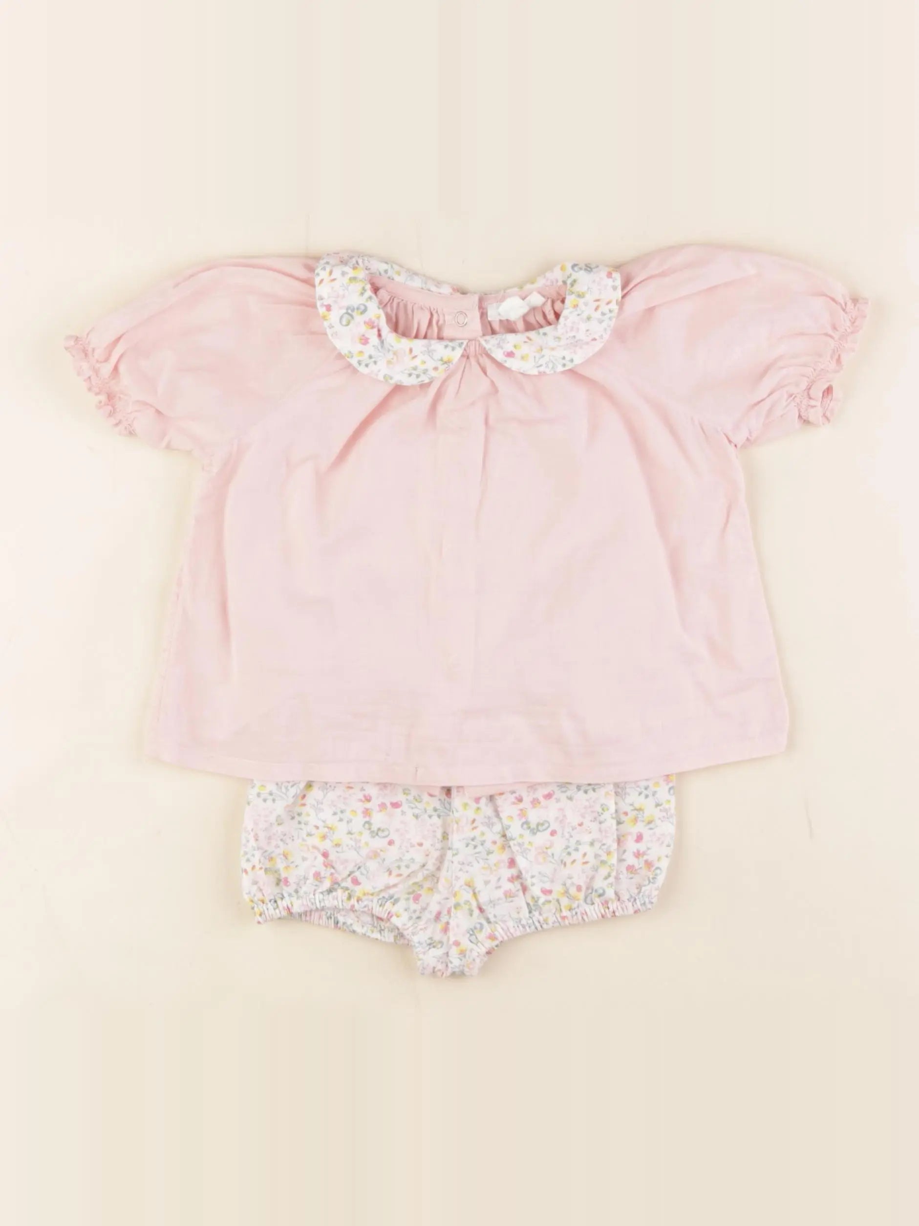 Vertbaudet - ensemble rose - 6 mois