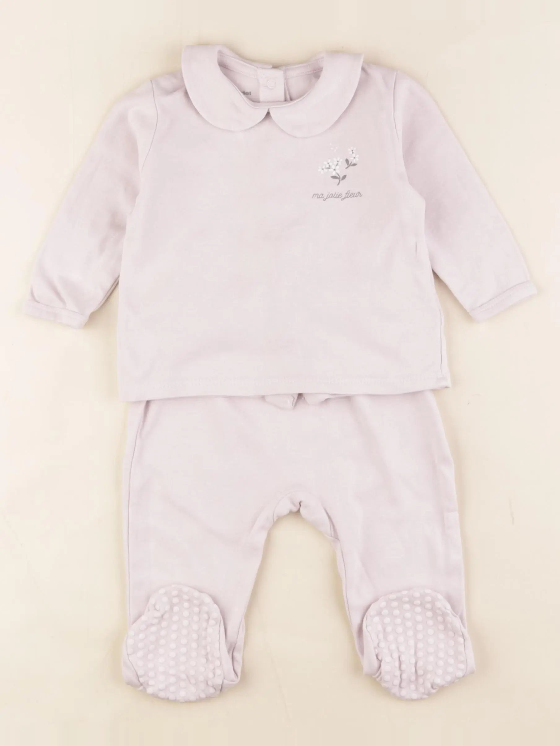 Vertbaudet - pyjama coton violet - 9 mois