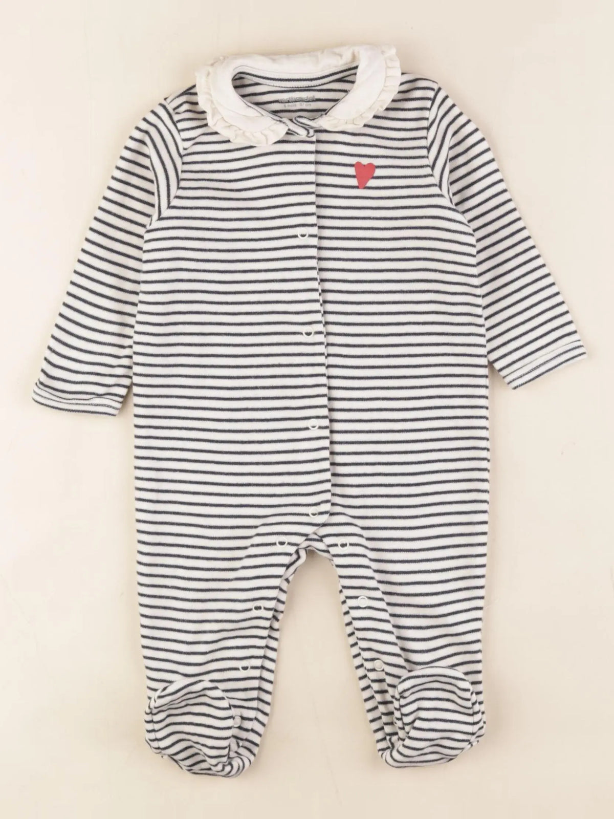 Vertbaudet - pyjama coton blanc, bleu - 6 mois