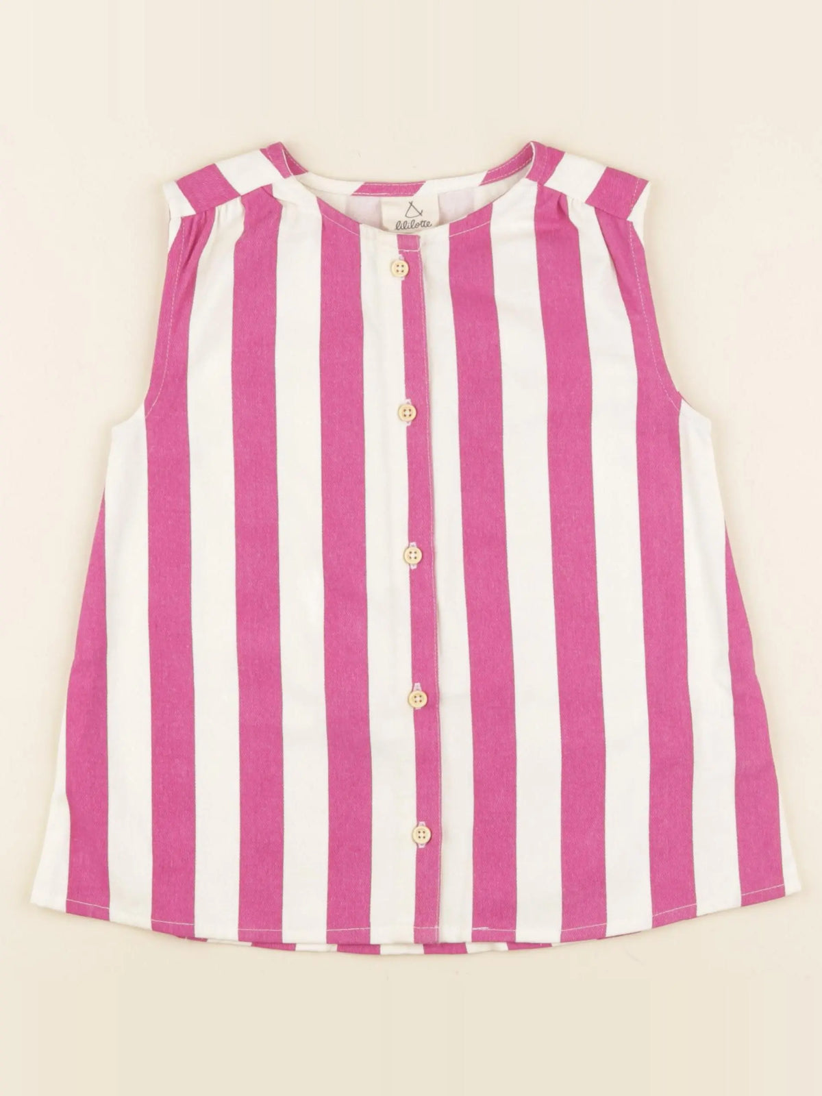 Blouse OLIVE rayé écru, orchidée