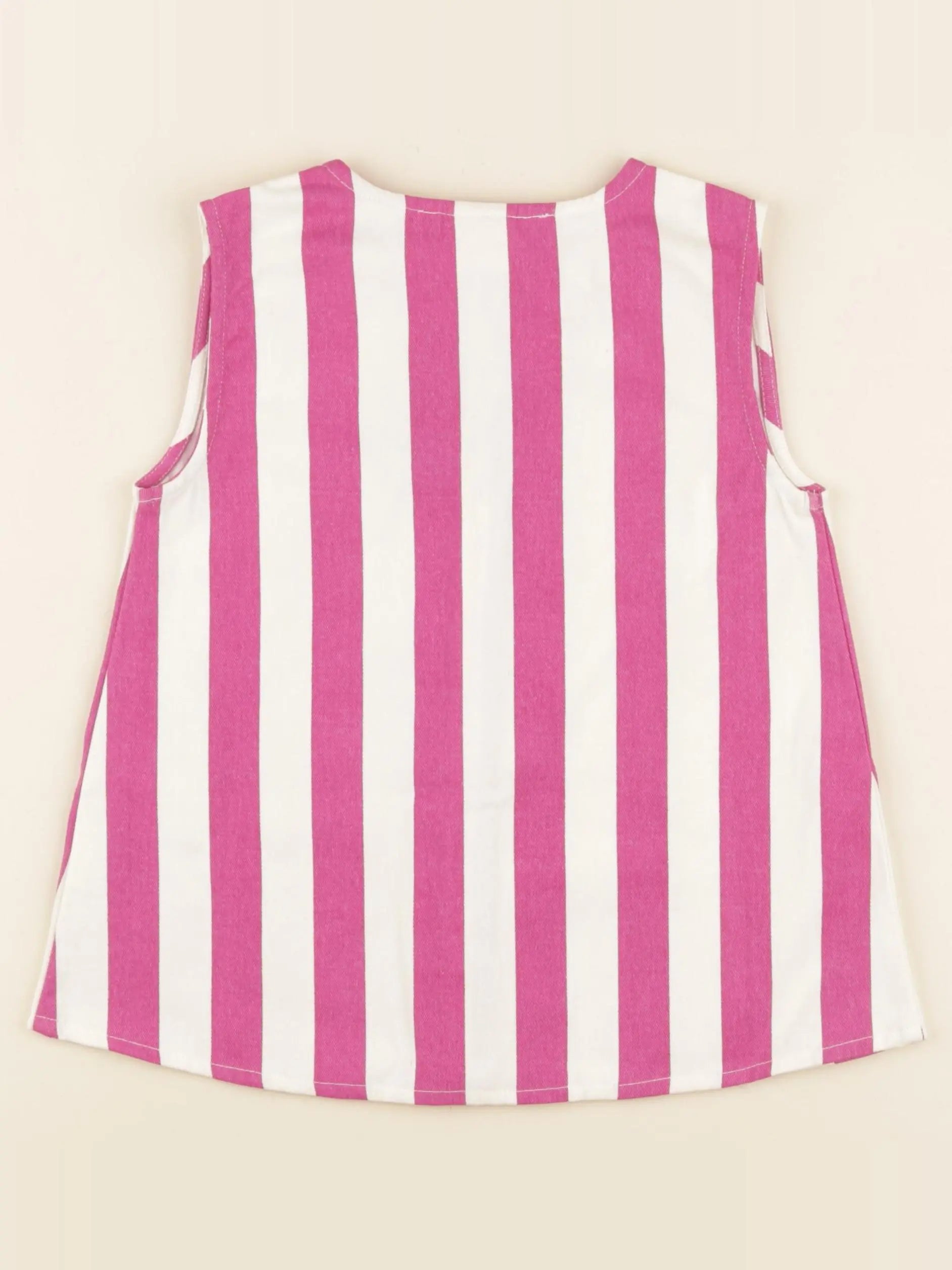 Blouse OLIVE rayé écru, orchidée