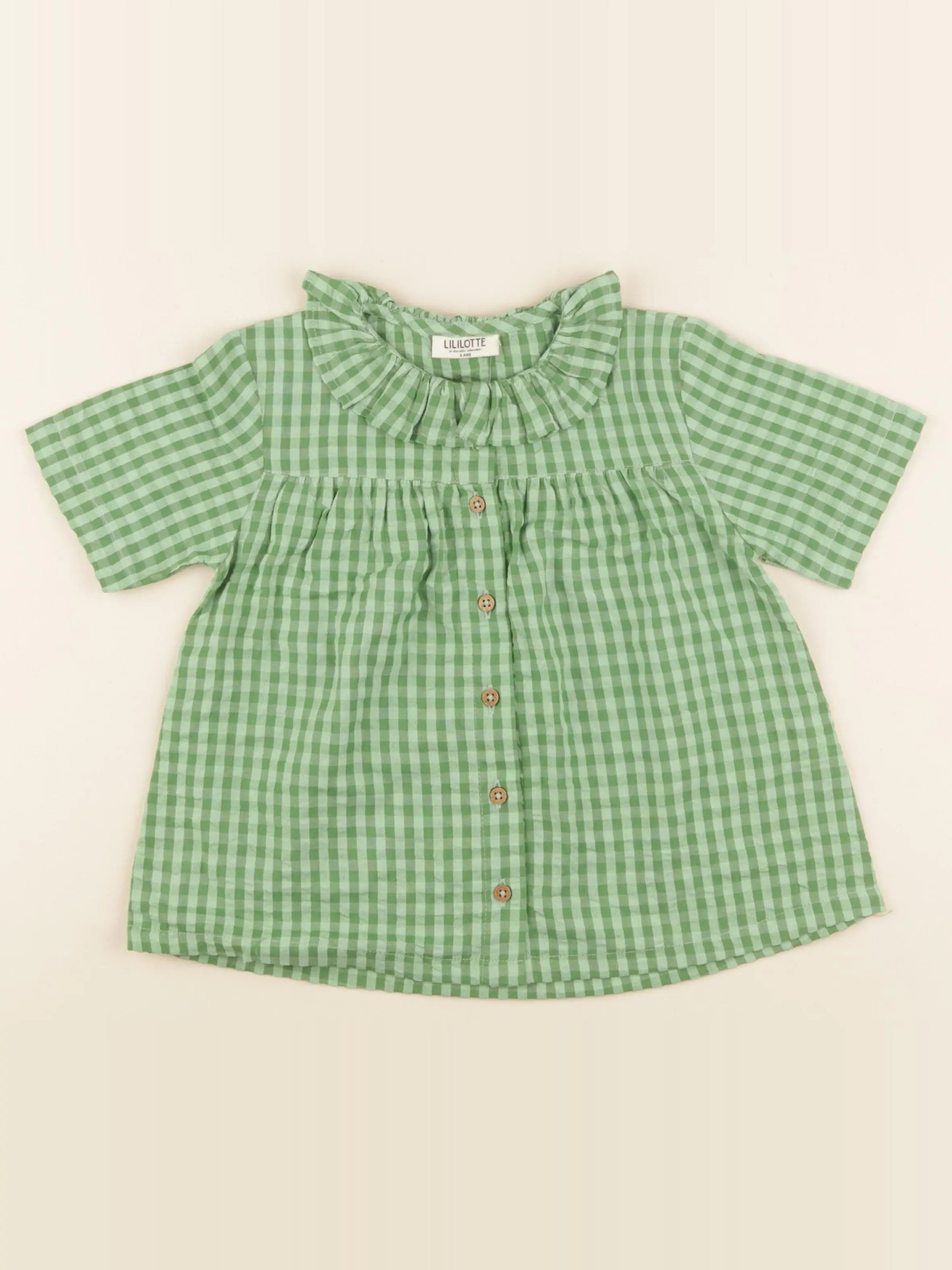 Blouse COLOMBINE vichy vert