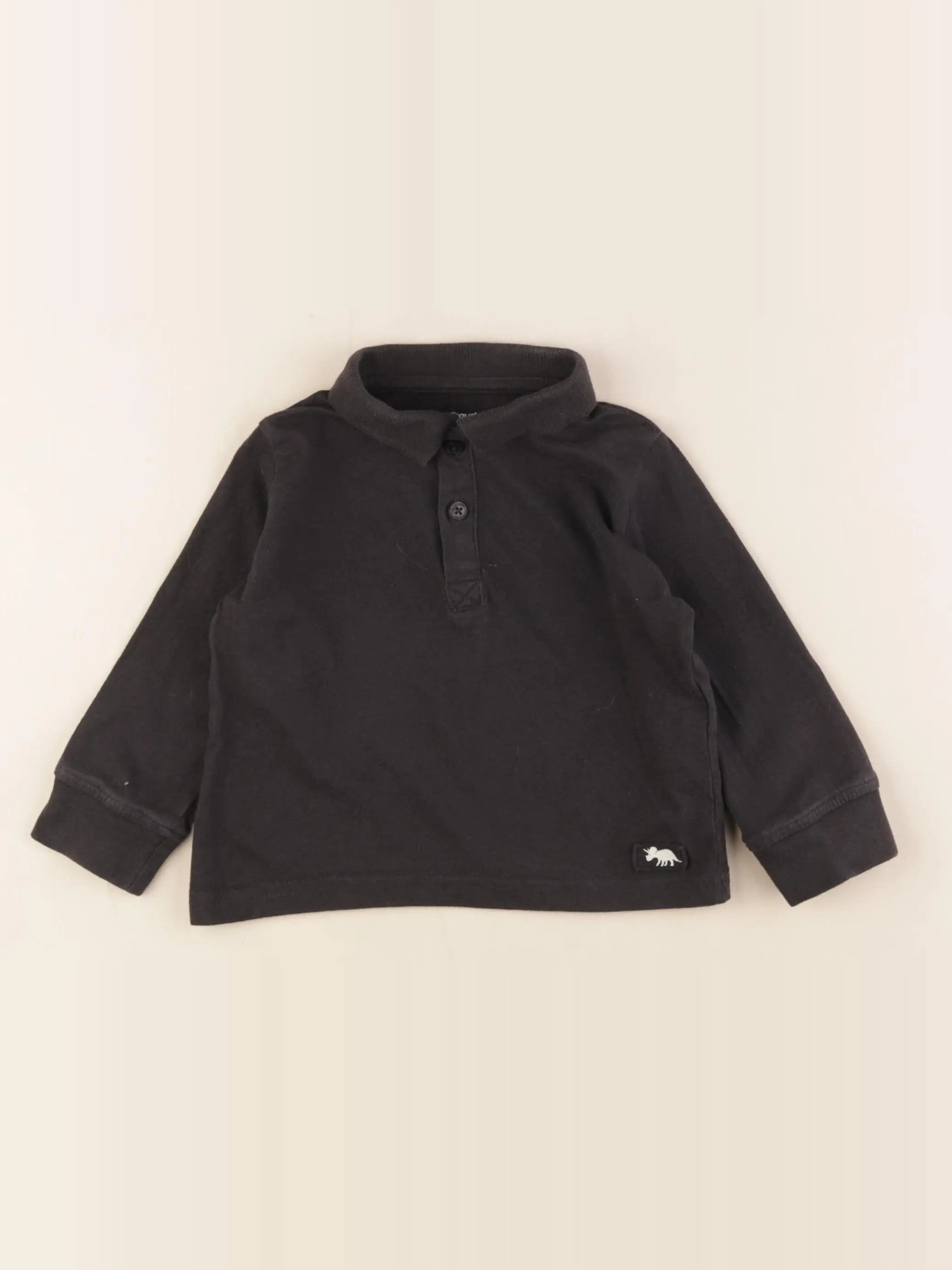 Vertbaudet - polo noir - 2 ans