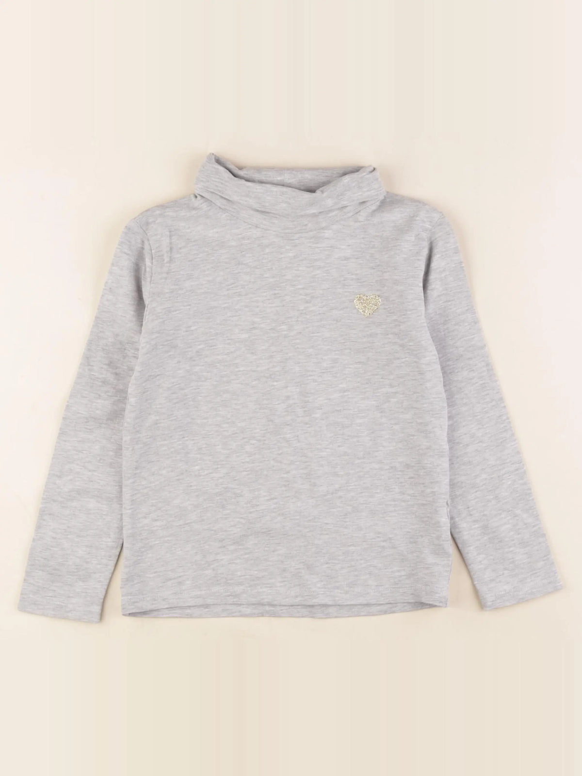 Vertbaudet - sous-pull gris, or - 5 ans