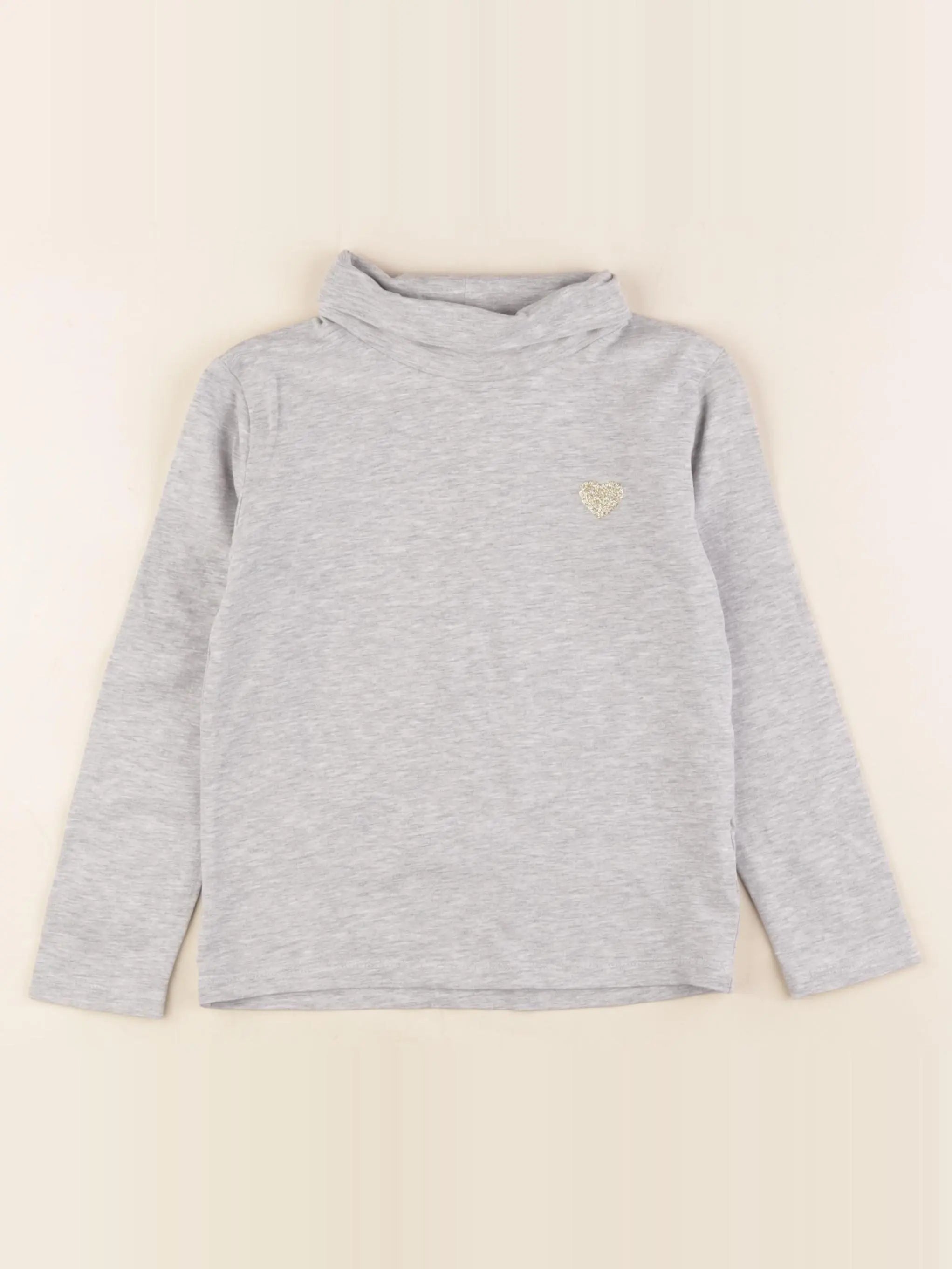 Vertbaudet - sous-pull gris, or - 5 ans