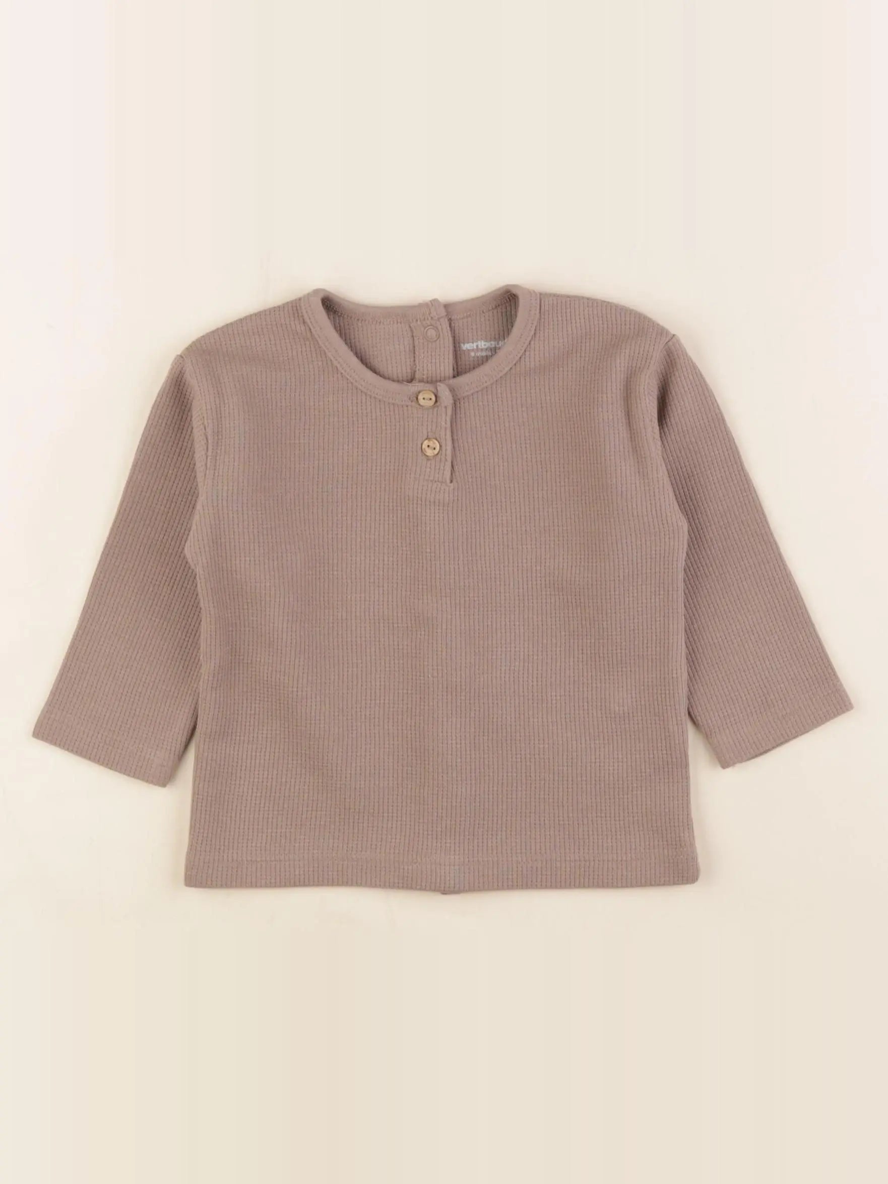 Vertbaudet - tee-shirt taupe - 9 mois