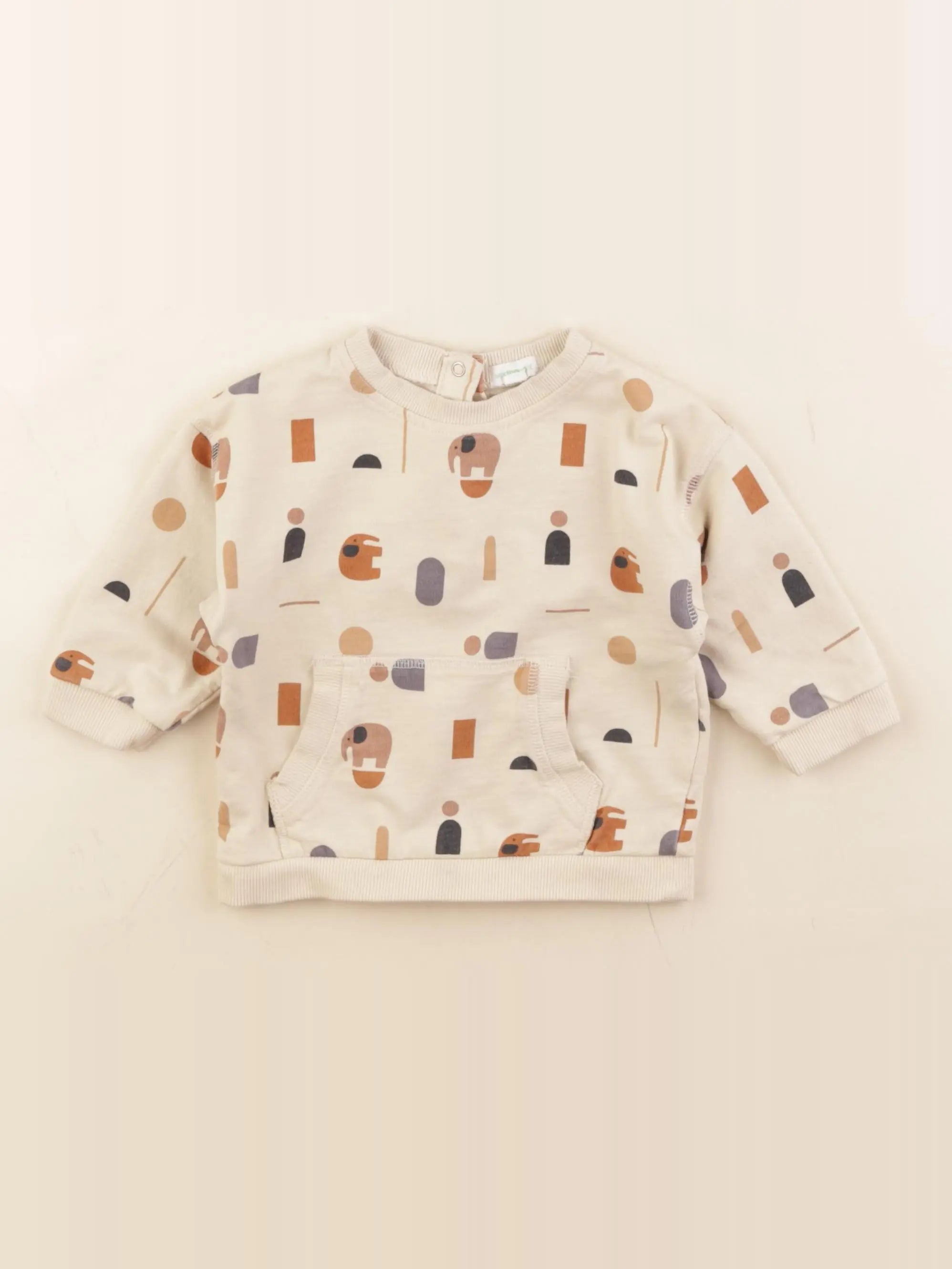 Vertbaudet - sweat beige - 12 mois