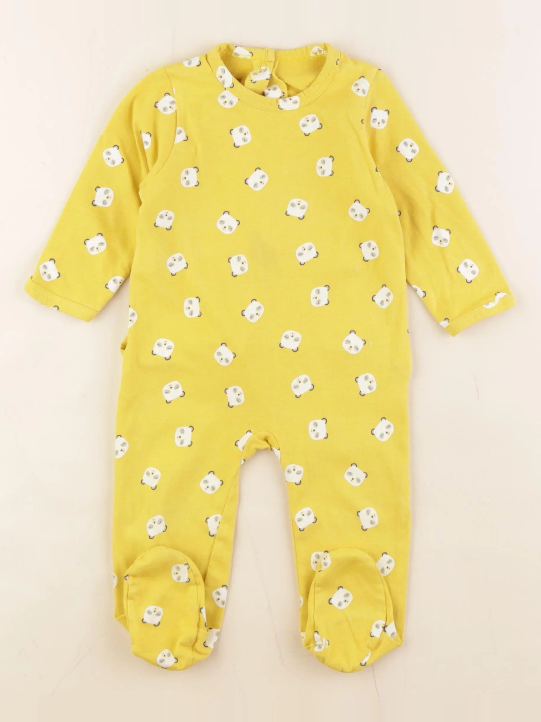 Vertbaudet - pyjama coton jaune - 9 mois