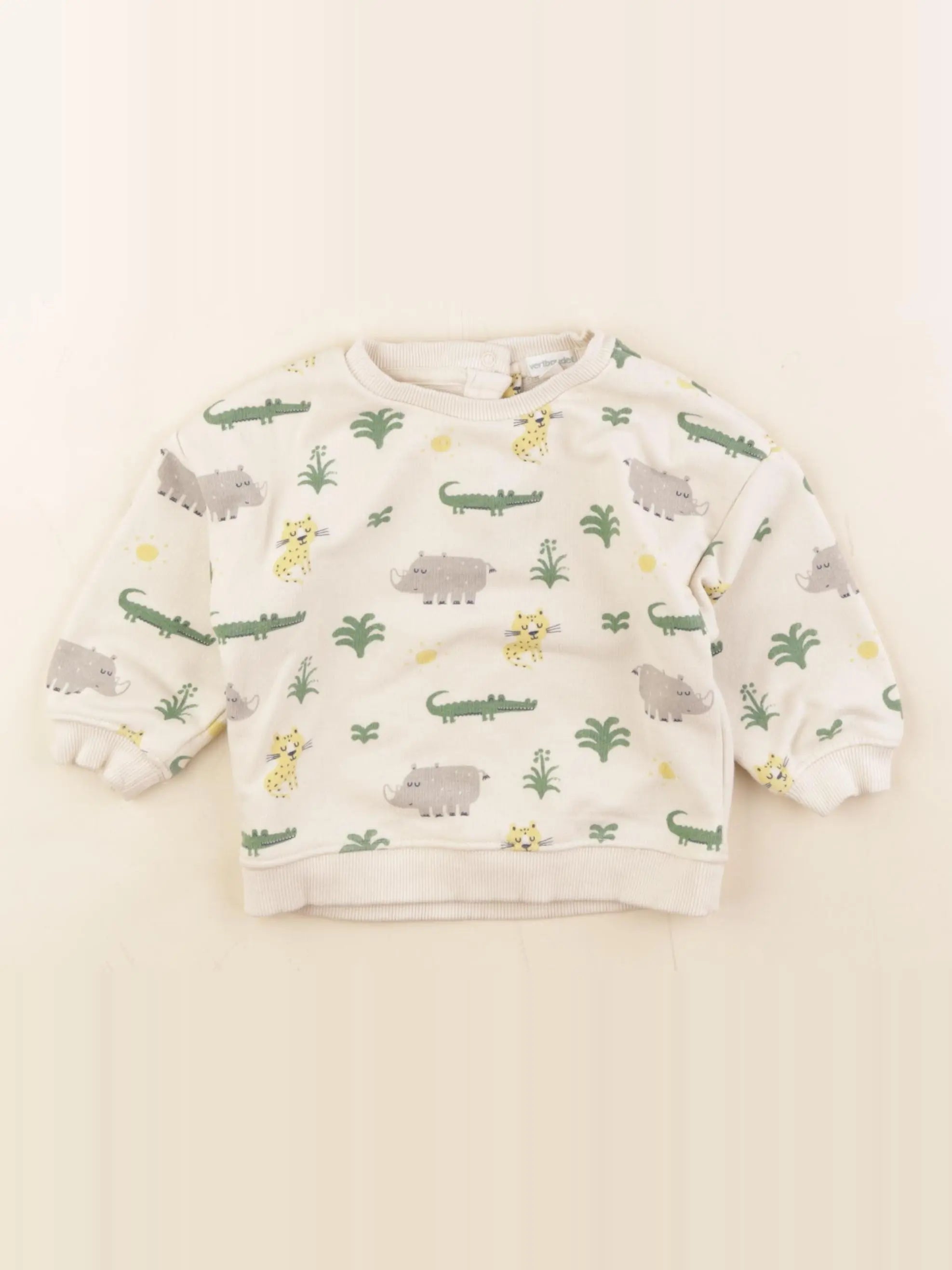 Vertbaudet - sweat beige - 12 mois