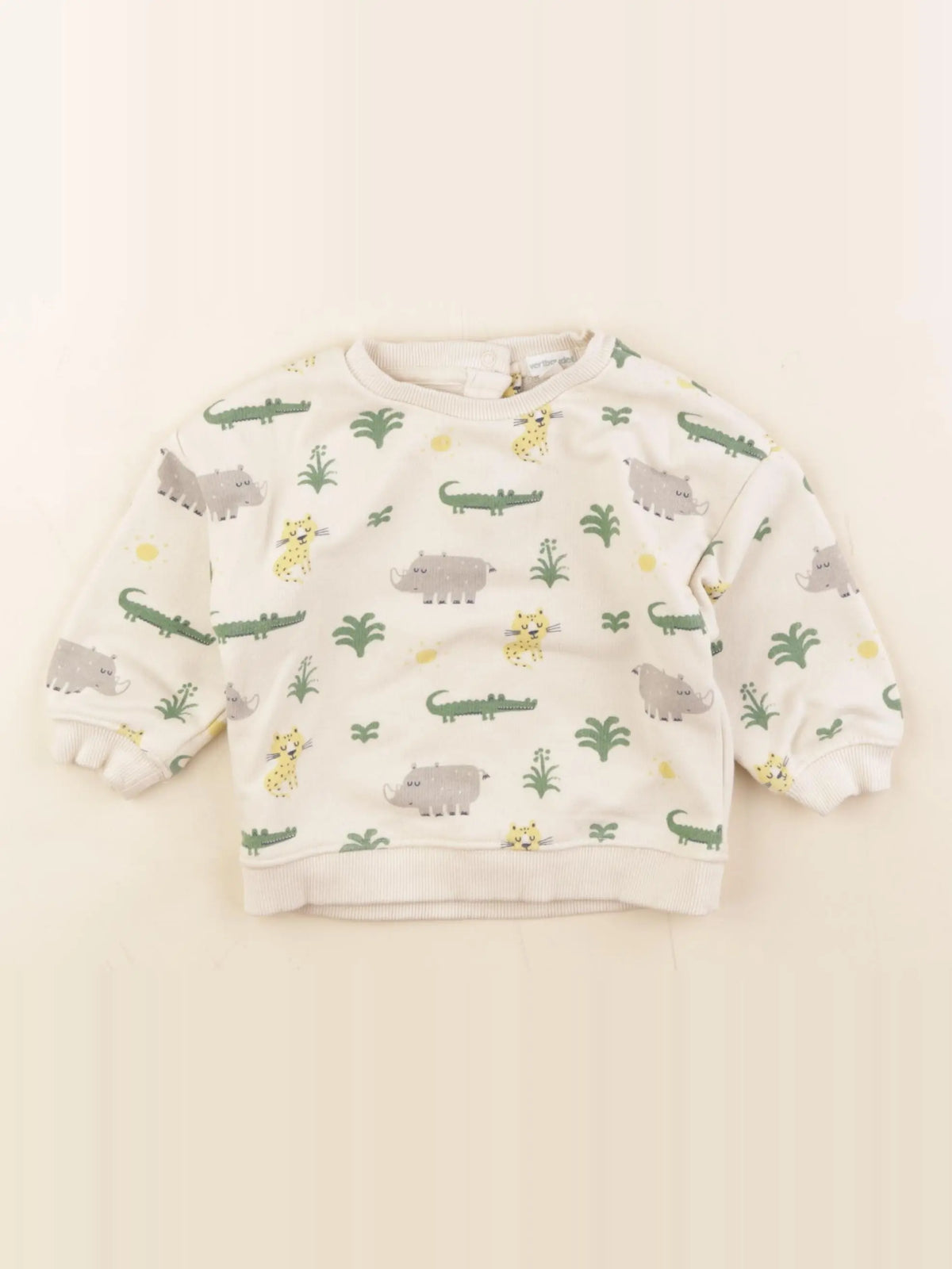 Vertbaudet - sweat beige - 12 mois