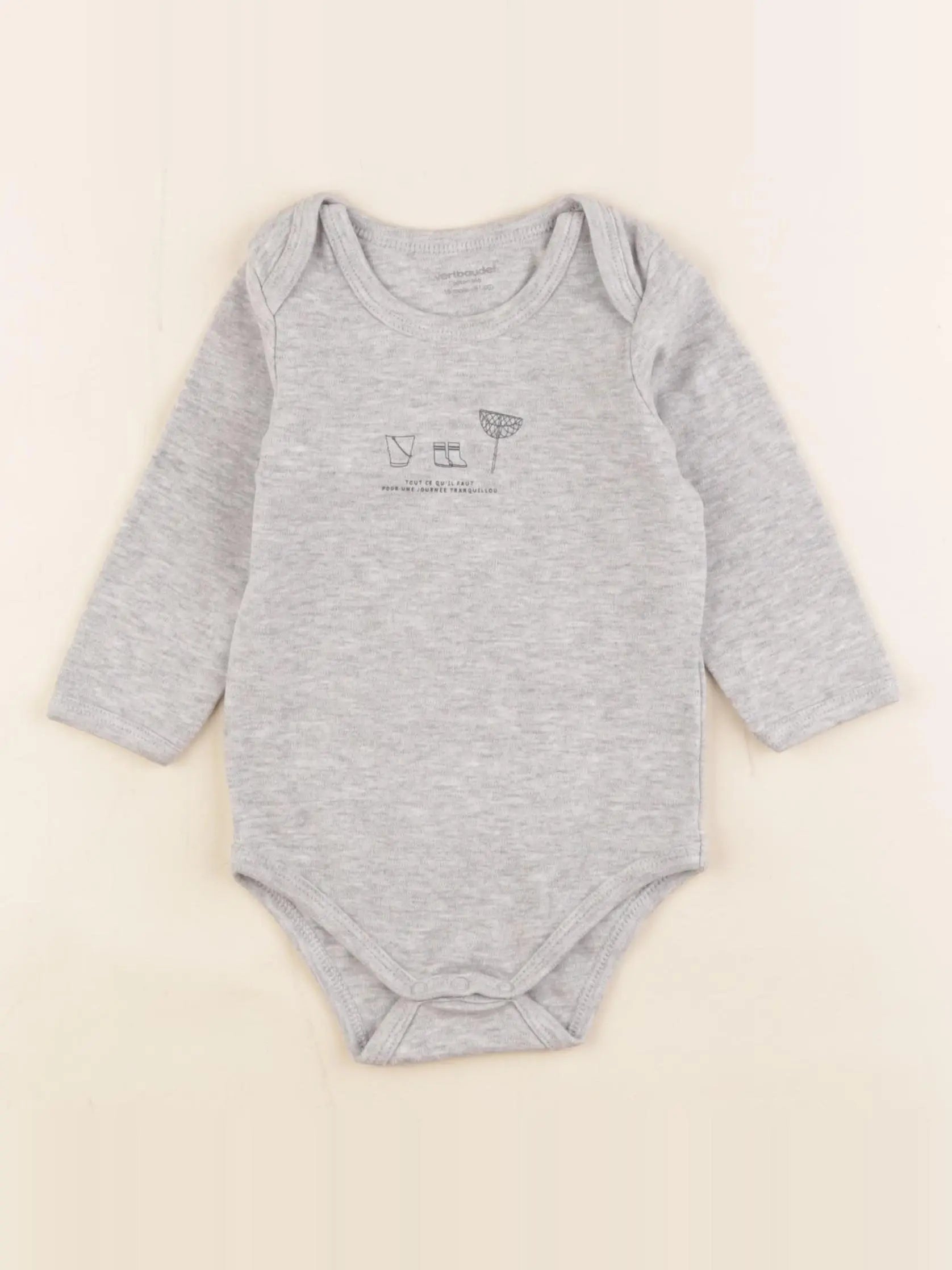 Vertbaudet - body gris - 18 mois