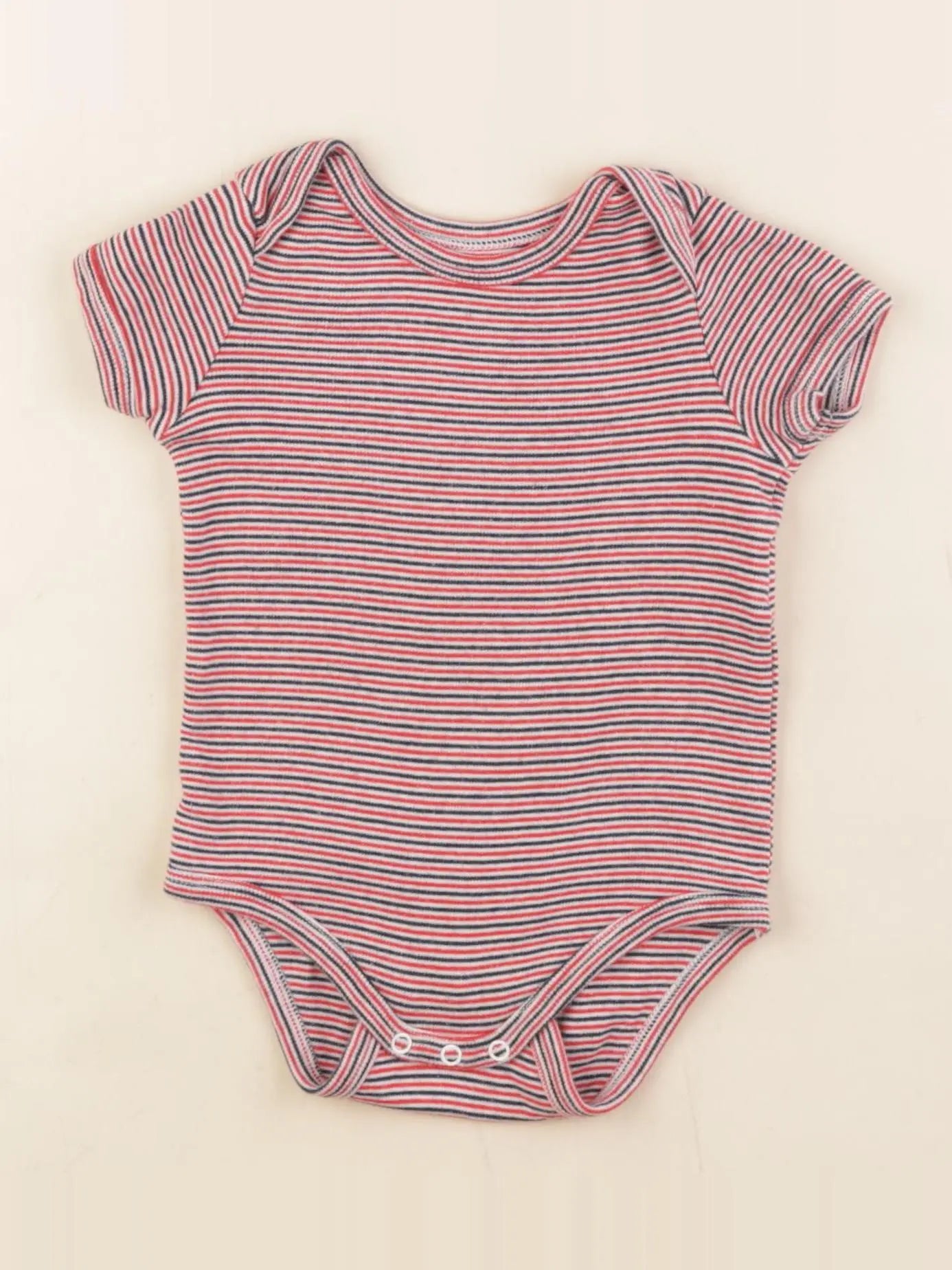 Vertbaudet - body bleu, rouge - 9 mois